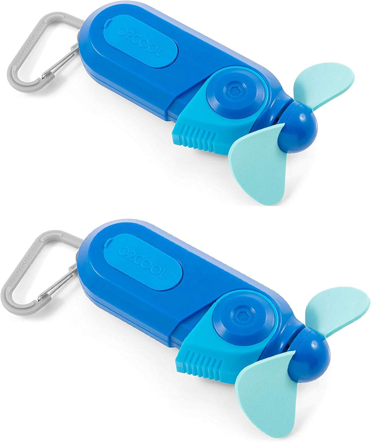 Blue Portable Battery Powered Carabiner Misting Fan