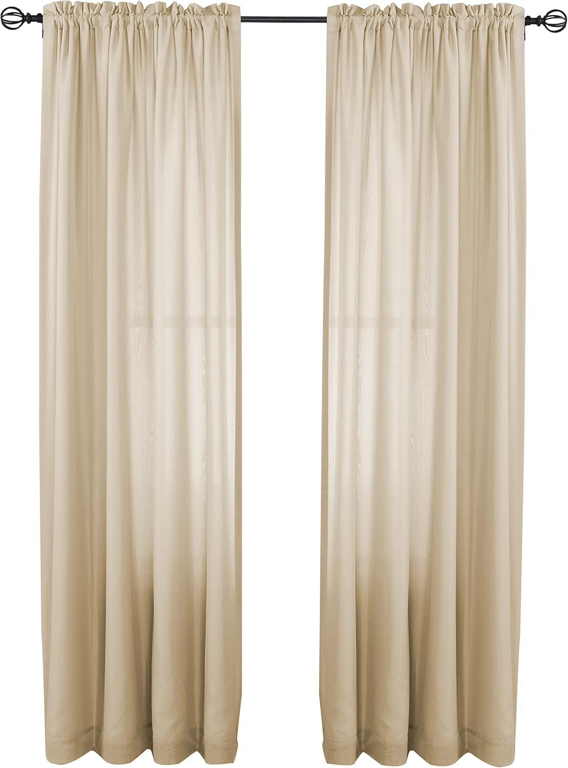 Rhythm Lined Rod Pocket Curtain Panel 54" x 84" in Ivory