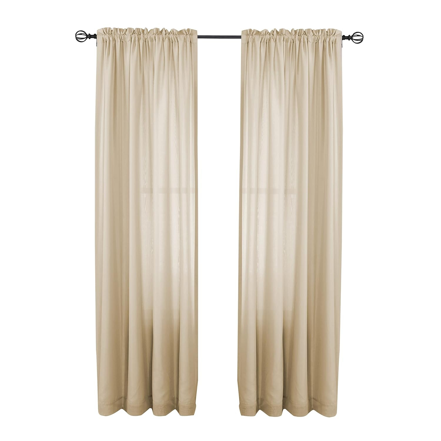 Rhythm Lined Rod Pocket Curtain Panel 54" x 84" in Ivory