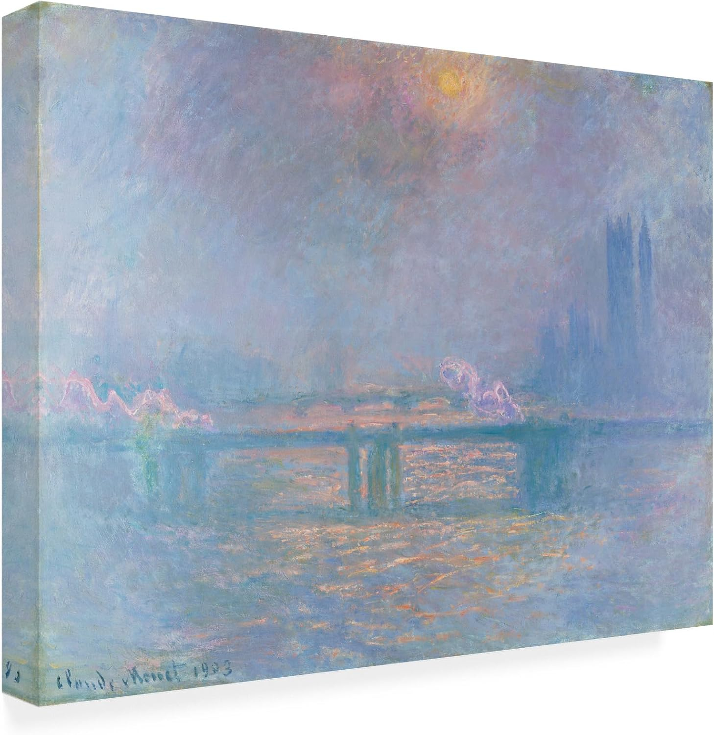 Claude Monet 'The Thames With Charing Cross Bridge' Canvas Art