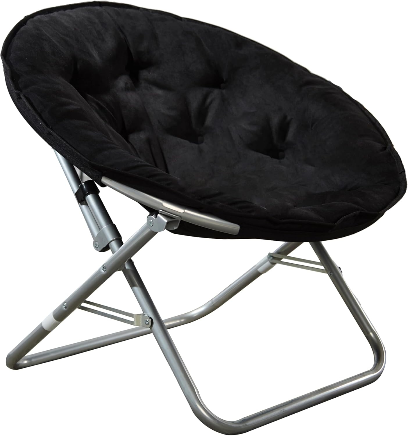 Mainstays Large Super Soft Microsuede 30" Adult Saucer Chair, Black