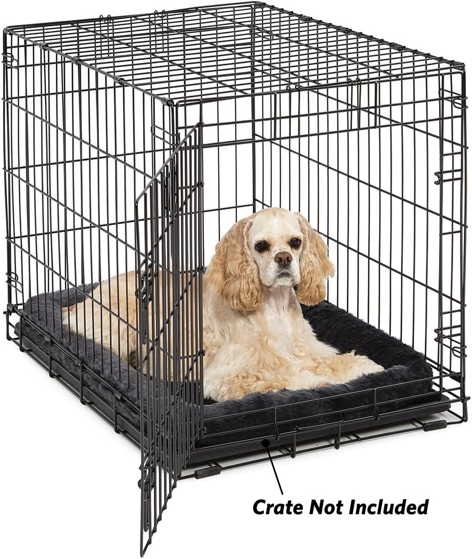 New World Pet Products Gray Dog Bed | Bolster Dog Bed Fits Metal Dog Crates | Machine Wash & Dry, 30-Inch, Model:B40230-GY