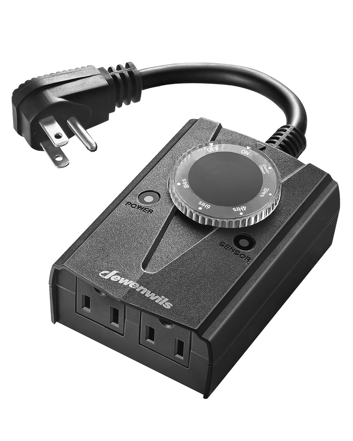 DEWENWILS Outdoor Mechanical Timer with 2 Outlets, Plug-in Christmas Light Timer, Waterproof, Electrical Outlets Timer for Holiday Decoration Lights, String Lights, 15A 1/2HP