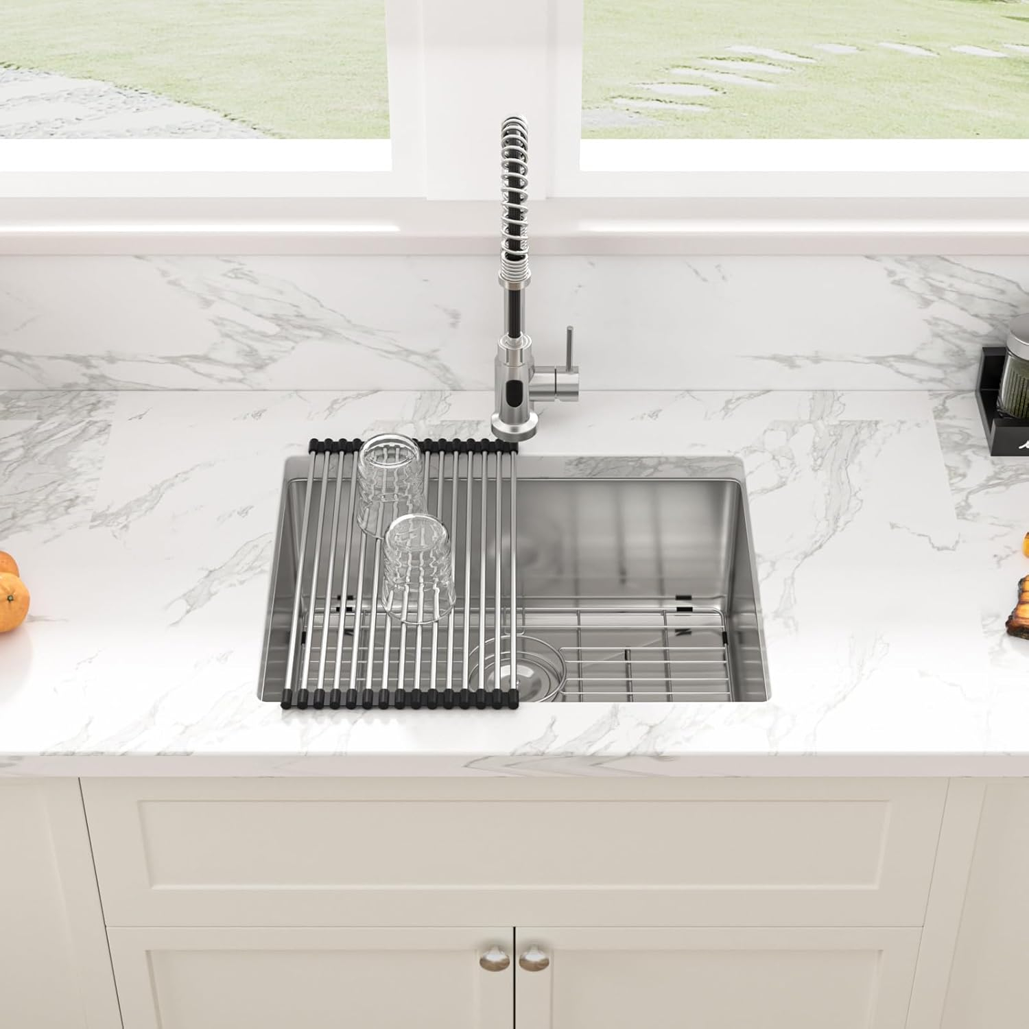 Sarlai 23 Bar Sink Stainless Steel - 23" x 18" Undermount Kitchen Sink Single Bowl 16 Gauge Stainless Steel RV Camper Wet Bar Prep Sink Basin