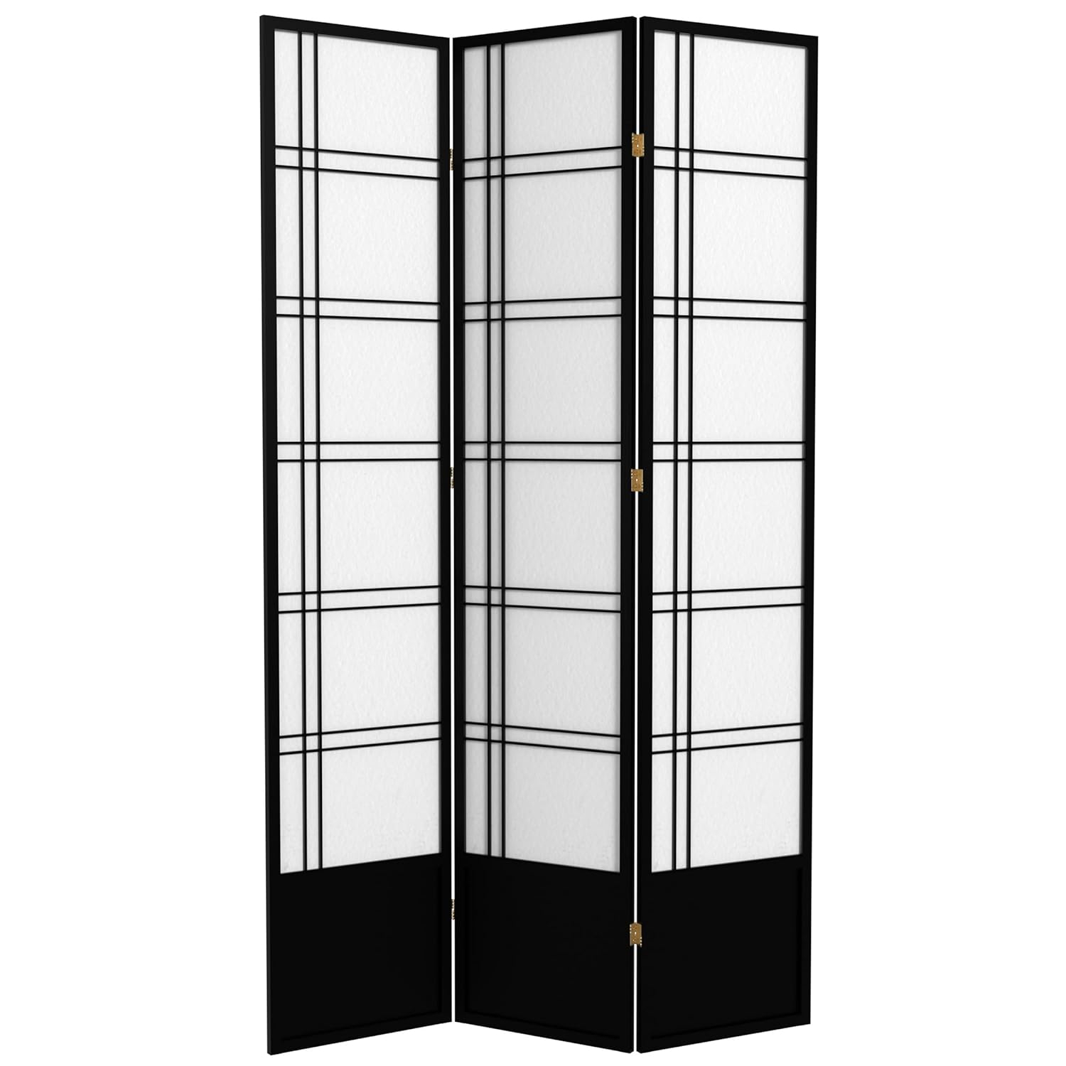 Handmade 84-inch Double-cross Wood/Rice-paper Shoji Screen (China) 3 Panel Rosewood