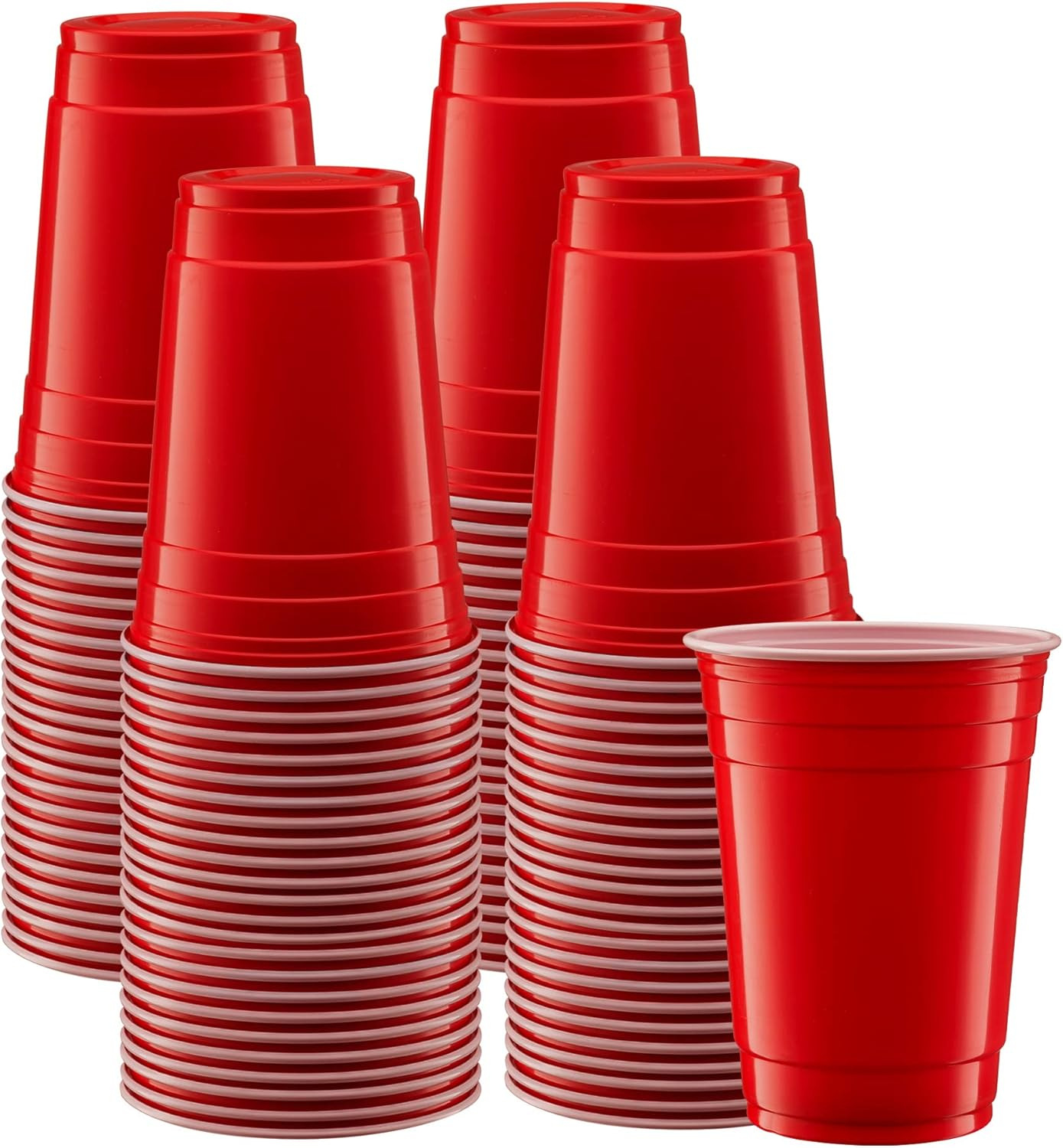 GUSTO 18 Oz Plastic Red Cups for Party Disposable Drinking Cups, 100-Pack