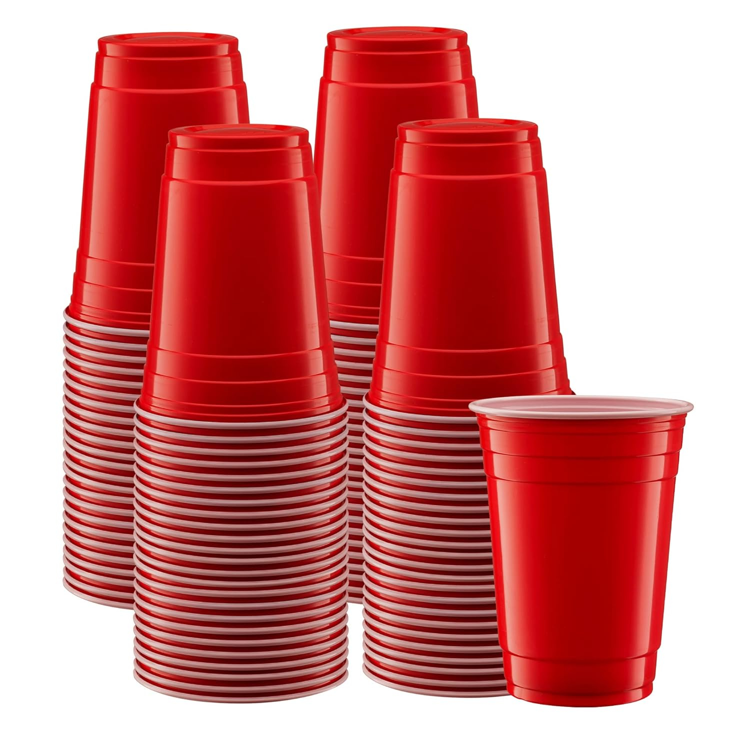 GUSTO 18 Oz Plastic Red Cups for Party Disposable Drinking Cups, 100-Pack