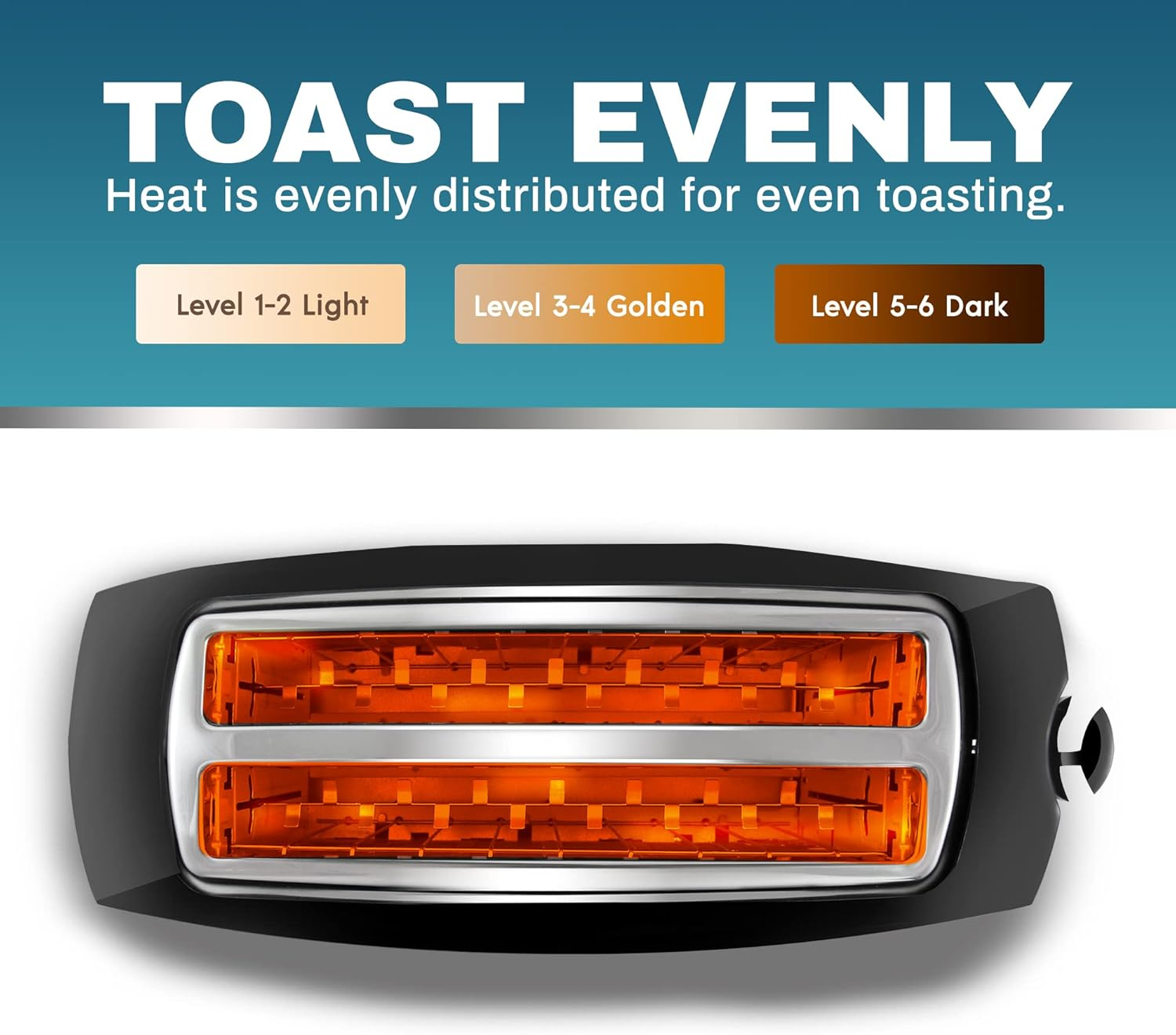 Elite Gourmet ECT4829B Long Slot 4 Slice Toaster, 6 Toast Settings Toaster Defrost, Reheat, Cancel Functions, Slide Out Crumb Tray, Extra Wide Slots for Bagels Waffles, Black