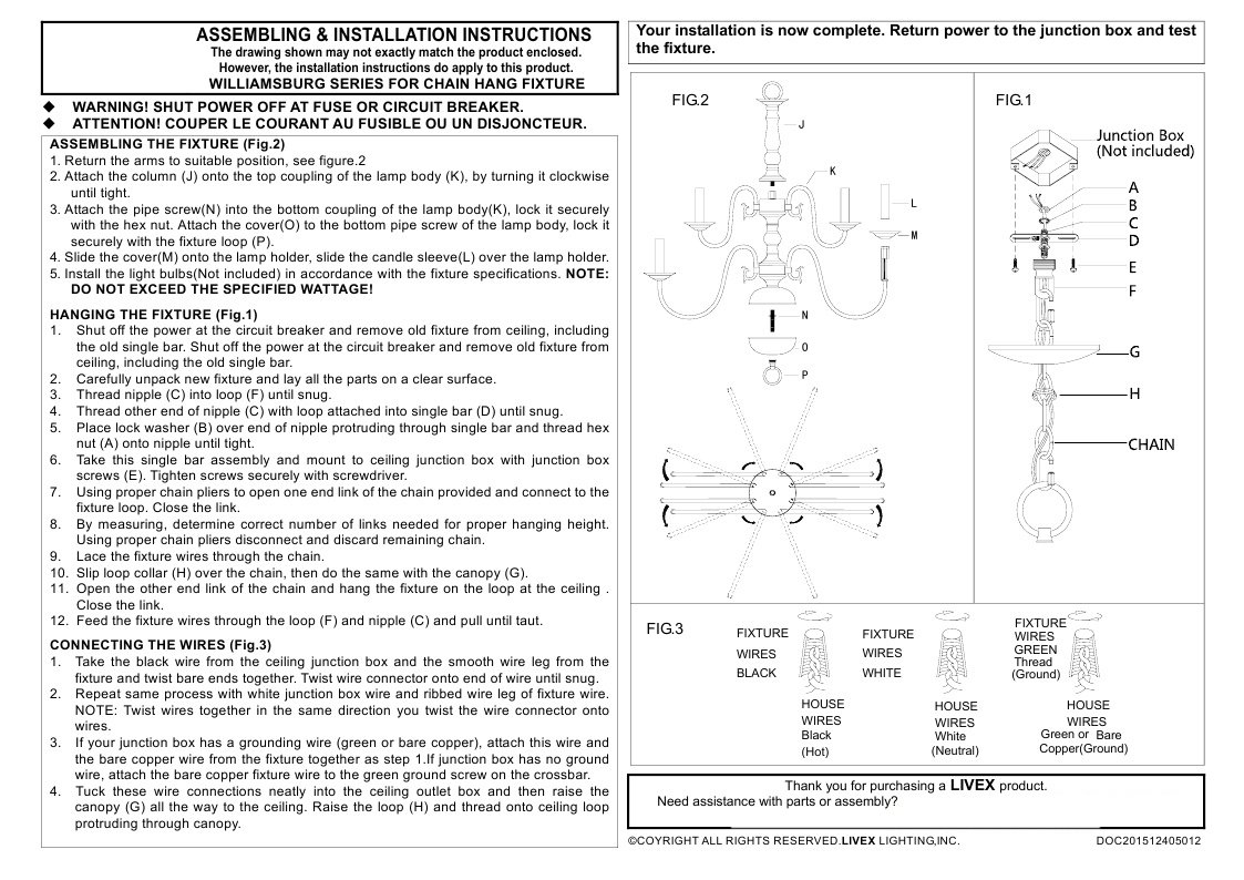 Livex Lighting Williamsburgh 6 - Light Chandelier in  Bronze