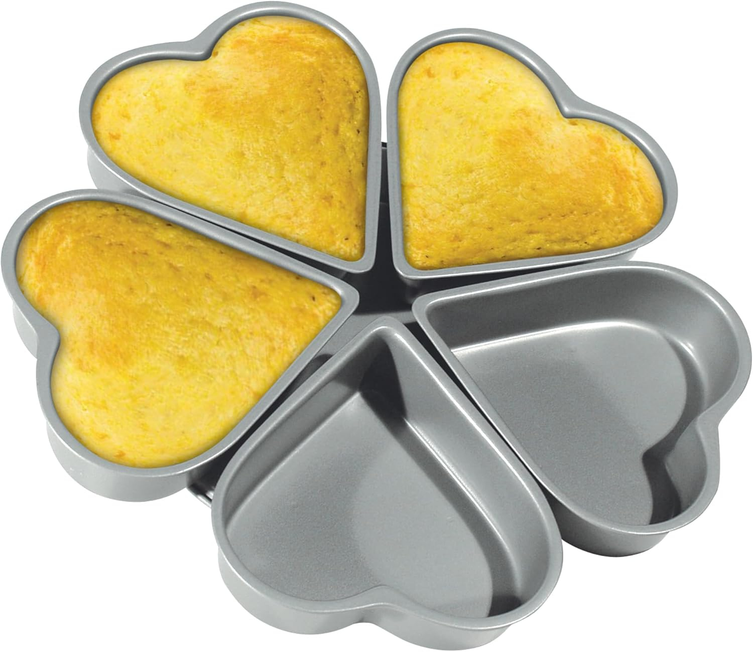 Fox Run Linked Heart Cake Pan, 4-Inch, Preferred Non-Stick