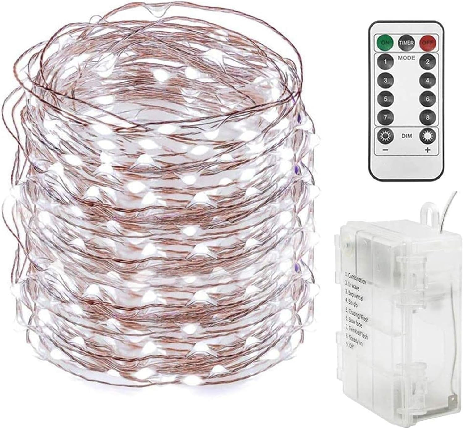 Twinkle Star 300LED 99FT Copper Wire String Lights Battery Operated 8 Modes Fairy Lights with Remote Waterproof Fairy String Lights for Outdoor Christmas Lights Wedding Party Decoration Warm White