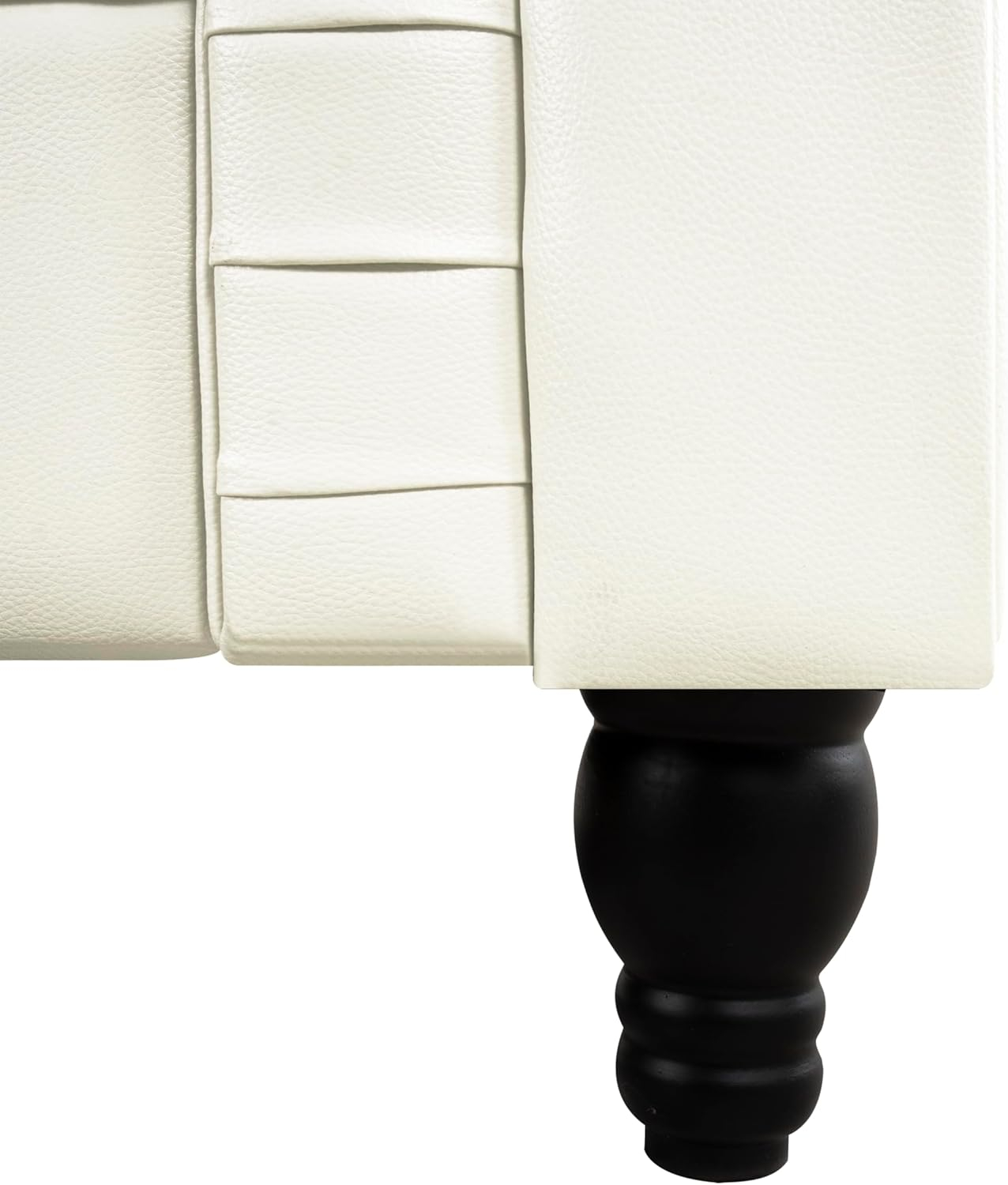 Emery Off-White Tufted Chesterfield 3-Piece Sofa Set with Rolled Arms