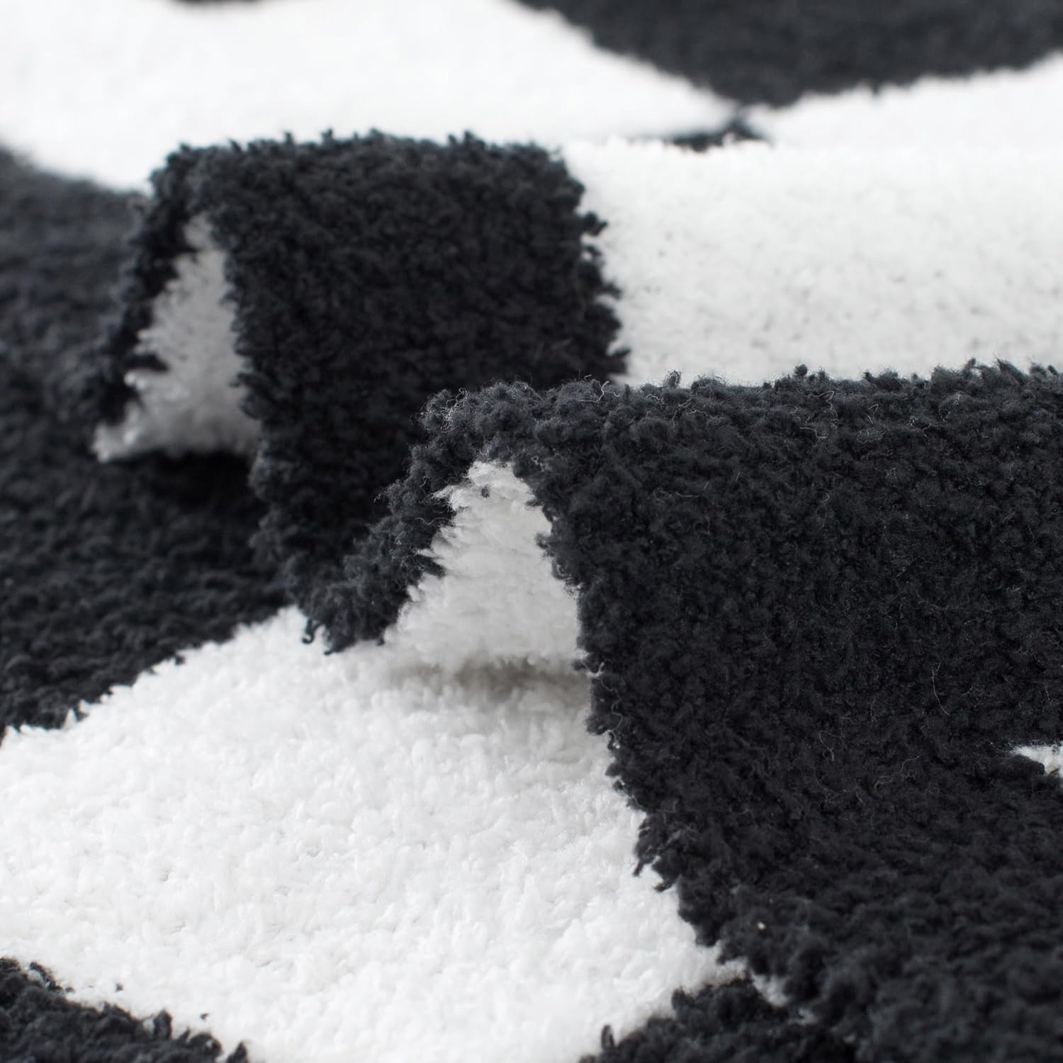 Carriediosa Black Checkered Throw Blanket 50" x 60", Fuzzy Fluffy Throws for Couch Bed