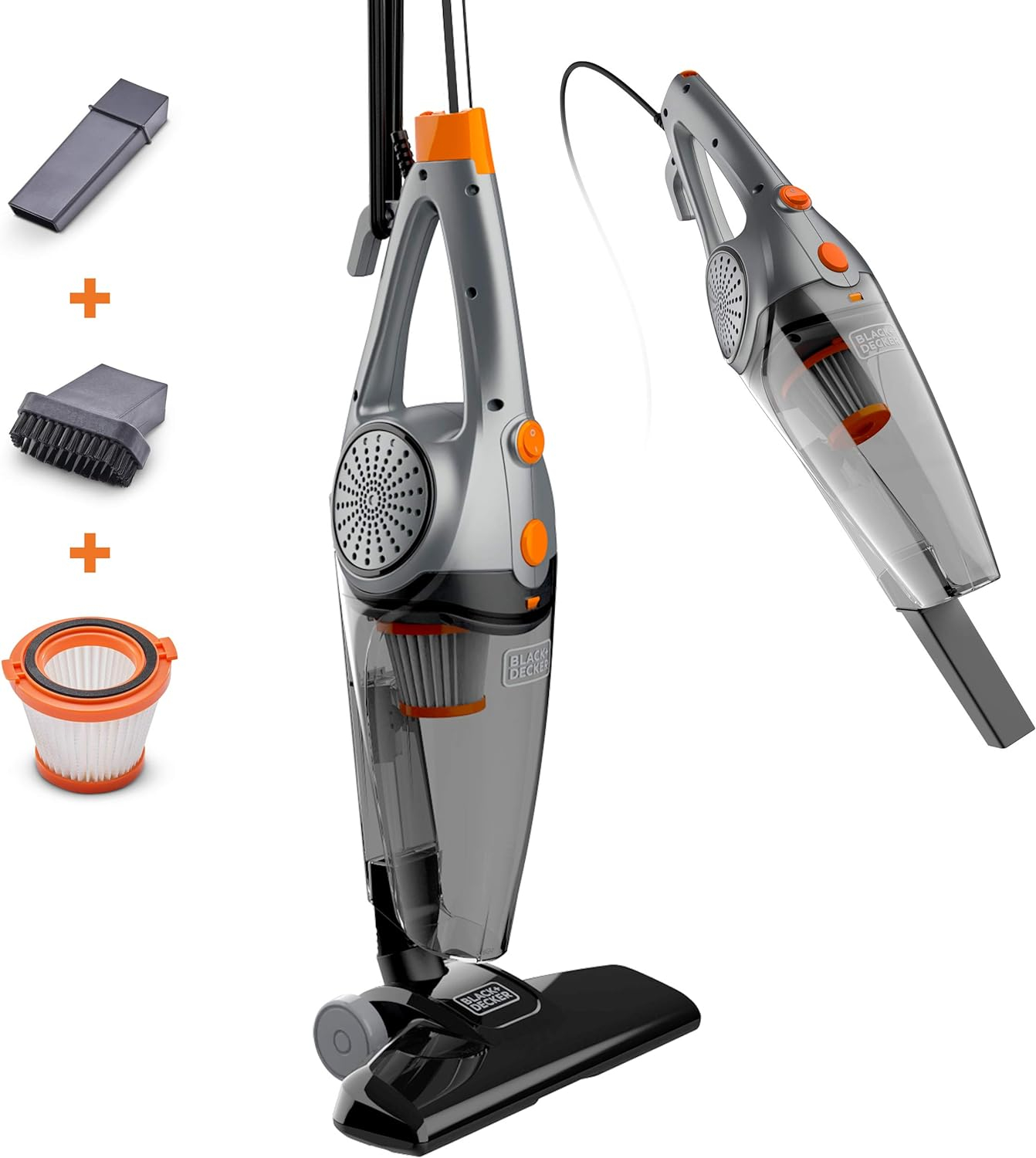 Black and Decker 3 In 1 Convertible Corded Upright Handheld Vacuum Cleaner, Gray