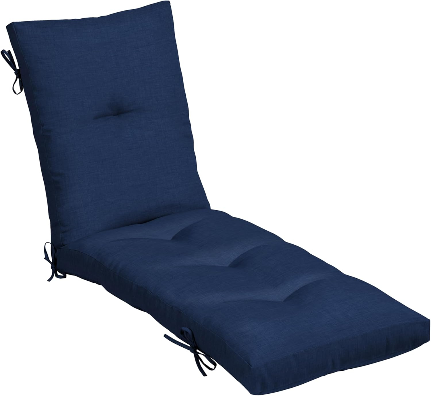 ARDEN Outdoor Plush Modern Tufted Chaise Cushion, 76 x 22, Water Repellent, Fade Resistant, Tufted Cushion for Chaise Lounger 76 x 22, Sapphire Blue Leala