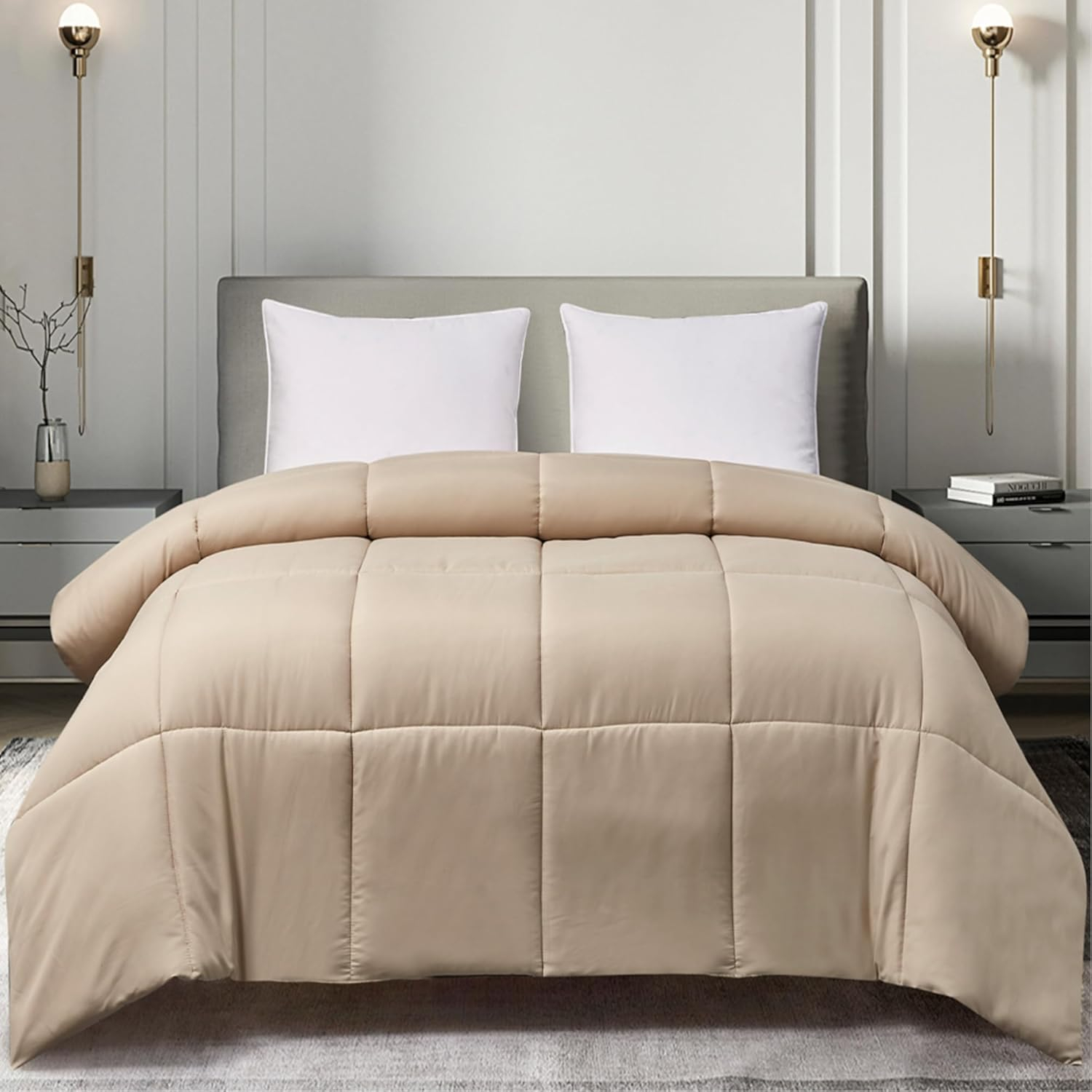 Blue Ridge Home Fashions Two-Tone Reversible Microfiber Down Alternative All Season Comforter-Hypoallergenic Polyester Fill, King, Purple/Violet