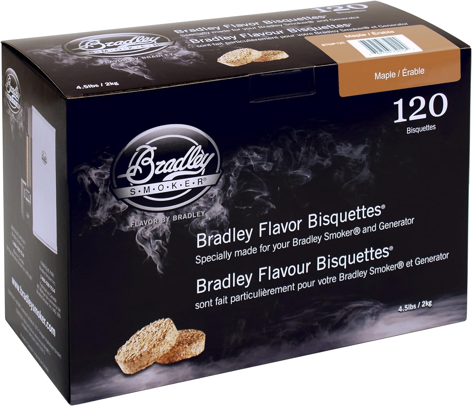 Bradley Smoker Smoking Bisquettes Maple Wood 120Pk