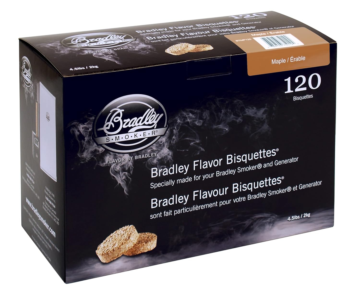 Bradley Smoker Smoking Bisquettes Maple Wood 120Pk
