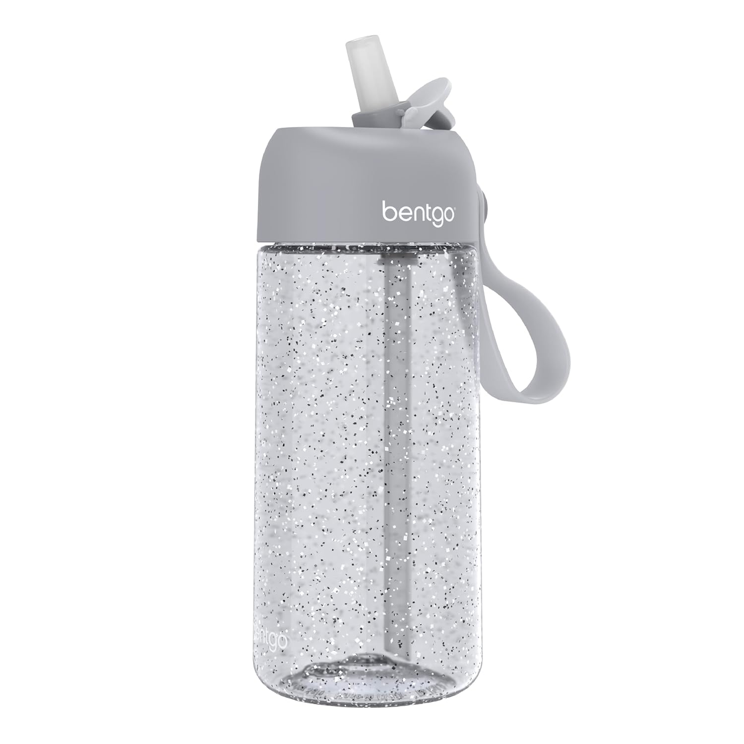 Bentgo Kids Silver Glitter Leak-Proof Plastic Water Bottle