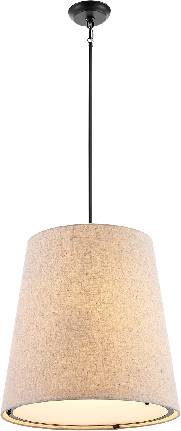 Arden 18" 1-Light Farmhouse Bohemian Iron LED Pendant, Oil Rubbed Bronze/Beige