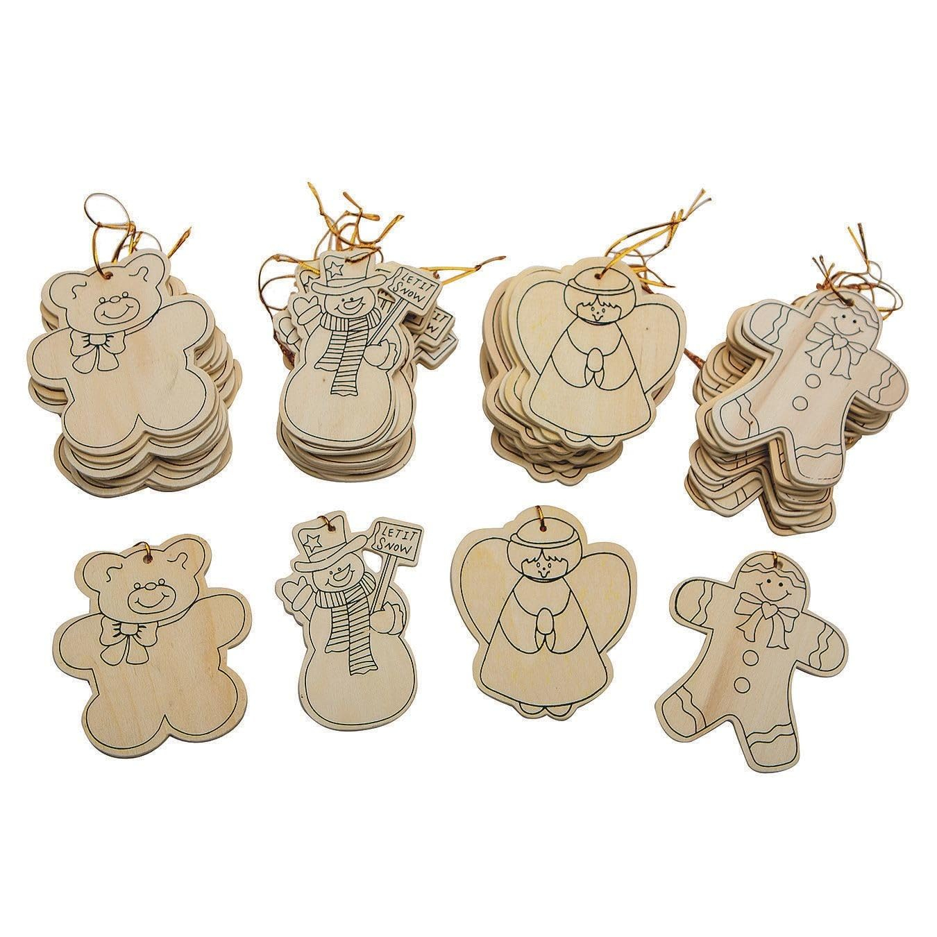 S&S Worldwide Wooden Christmas Ornaments 48/Pack (CF-4410A) WD7484