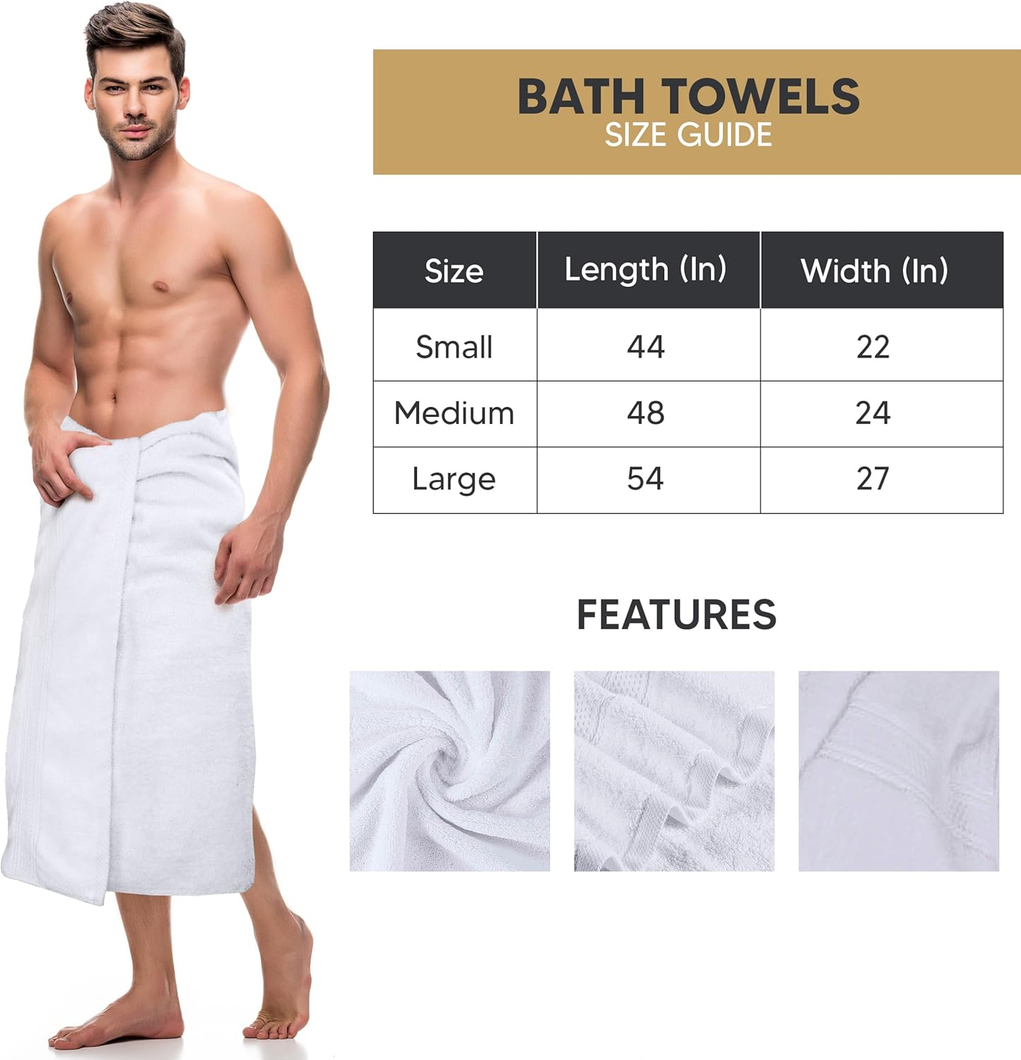Utopia Towels 4 Pack Bath Towels Set, 100% Ring Spun Cotton, Soft and Highly Absorbent Wash Towels for Body and Showering – Perfect for Daily Use (27 x 54 Inches)(White)