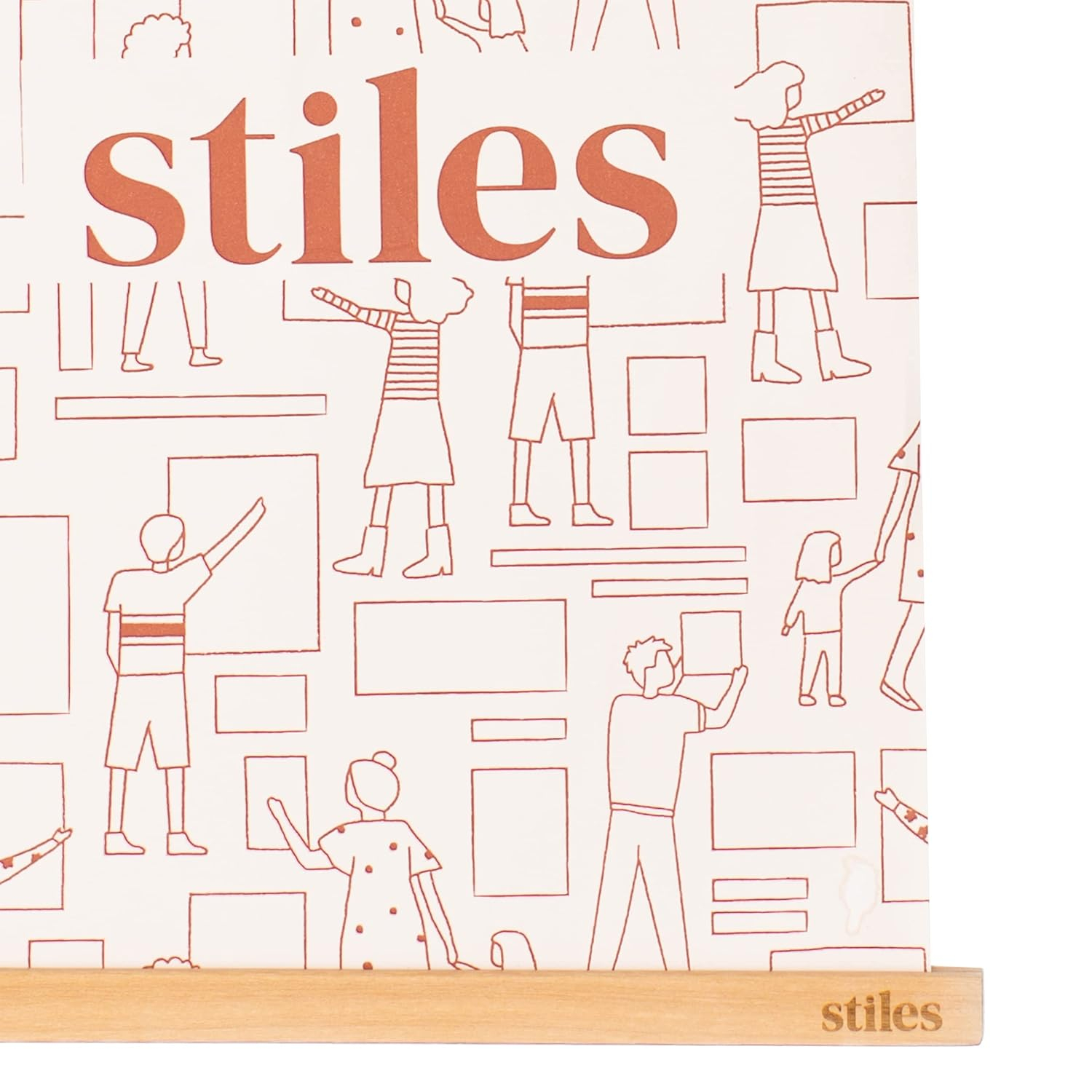 Stiles Magnetic Picture Frame, Wooden Poster Hanger with Adjustable String for Artworks and Photos, 12 Inches