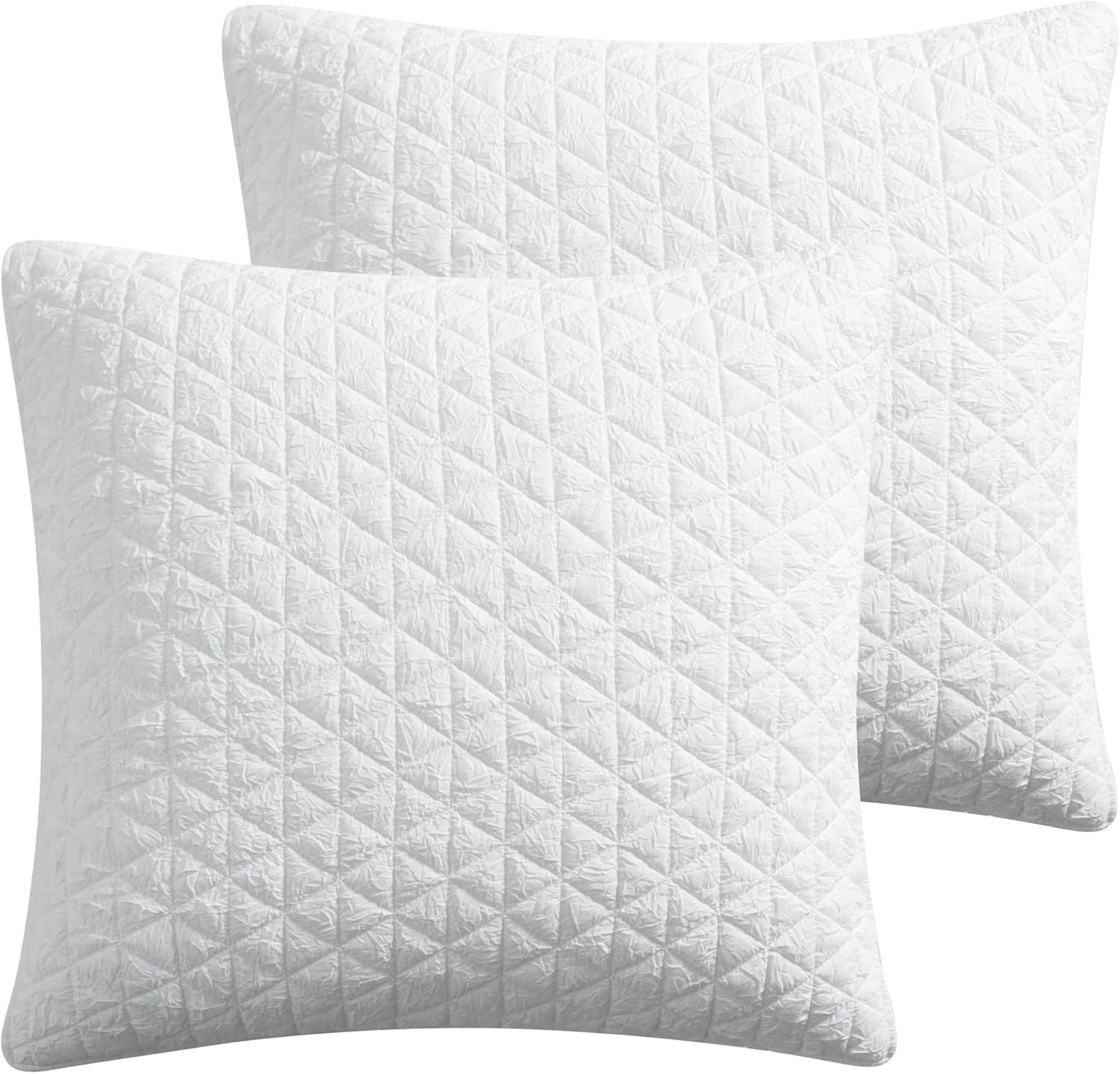 Boho Chic White Microfiber Reversible Euro Sham Set