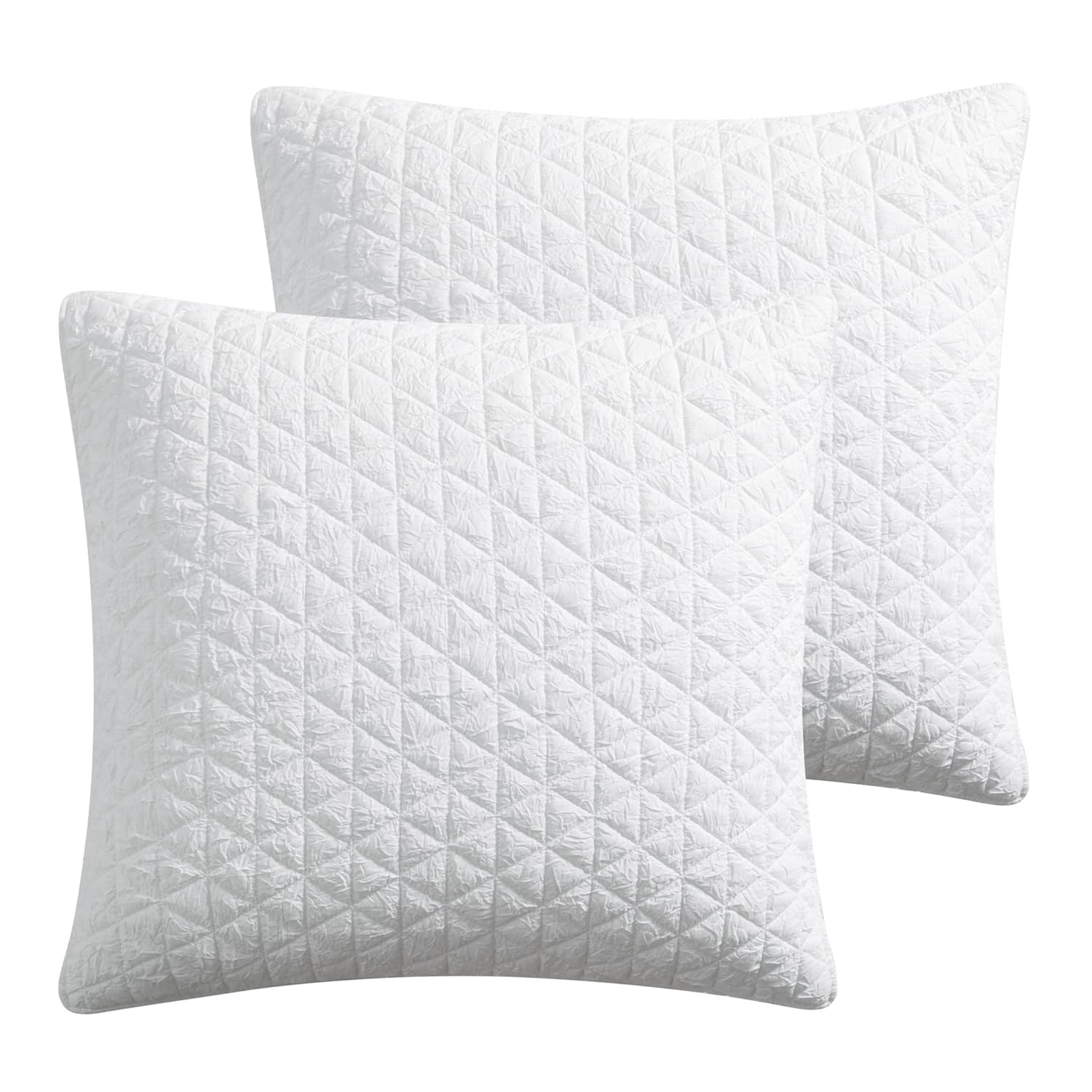 Boho Chic White Microfiber Reversible Euro Sham Set