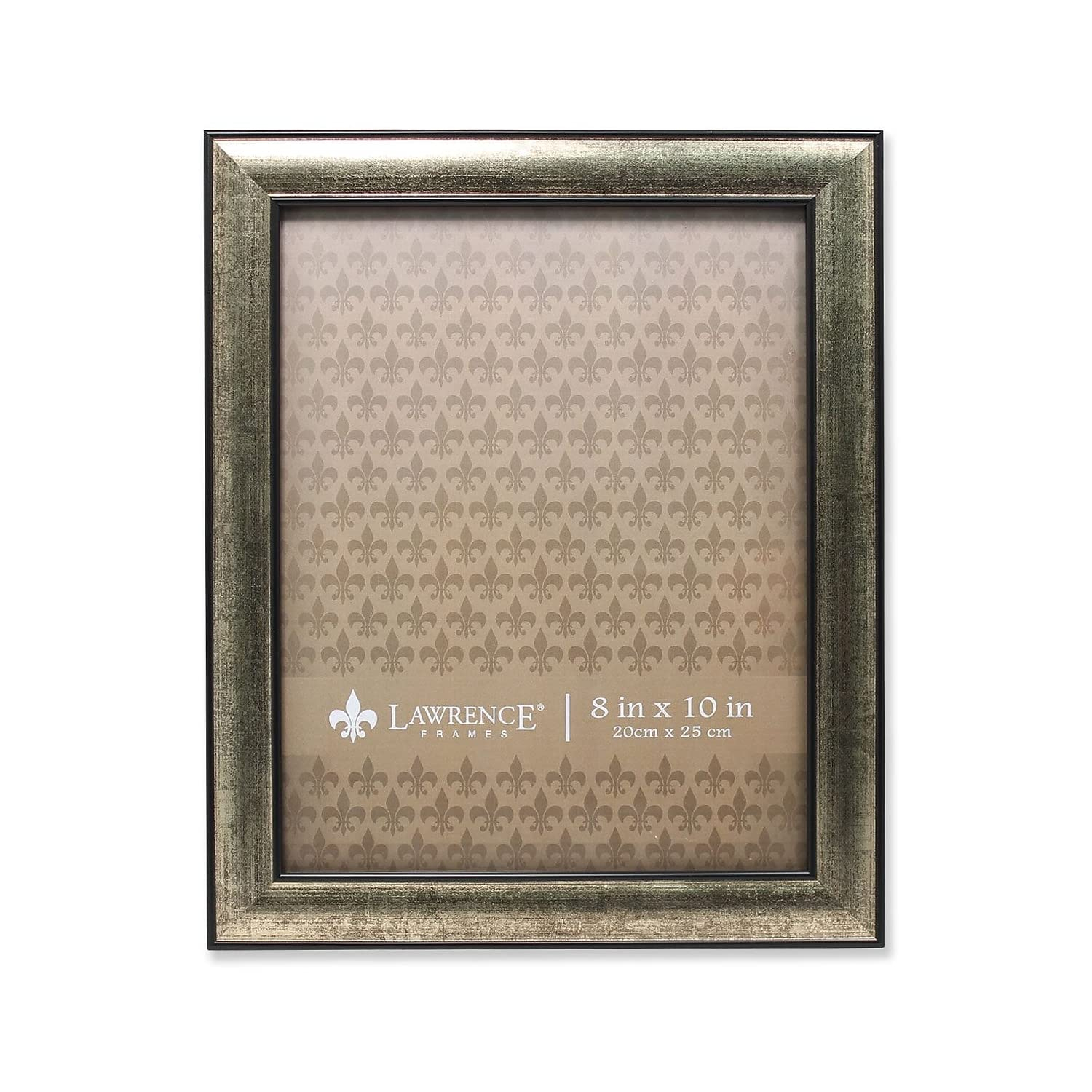 8x10 Domed Burnished Silver and Black Polystyrene Picture Frame QGM14184