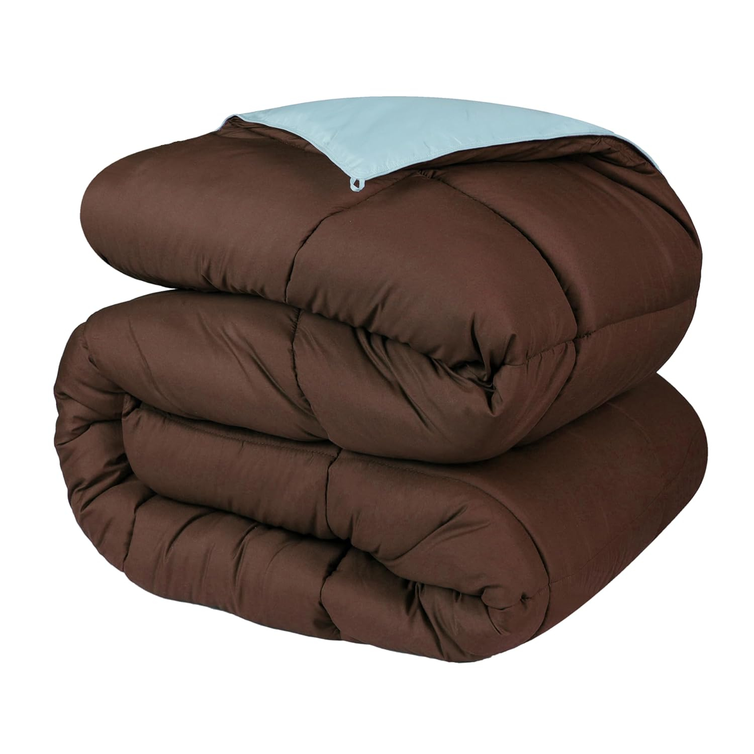 Superior Reversible Down Alternative Comforter, California King, Choco-Sky Blue