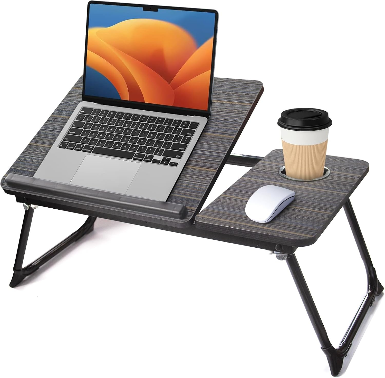 Laptop Desk for Bed, Geyryt Portable Lap Desk Bed Tray Table with Cup Holder Bed Desk for Laptop and Writing Reading Working Eating Gaming in Bed Sofa Floor (Light Weight)