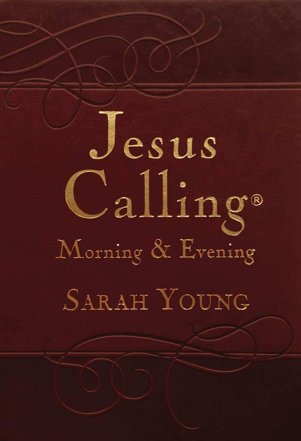 Jesus Calling Morning and Evening, Brown Leathersoft Hardcover, with Scripture References - by  Sarah Young