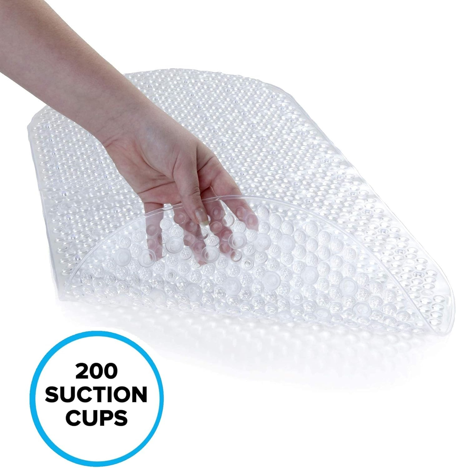 SlipX Solutions Clear Vinyl Non-Slip Bath Mats, 15" x 35"