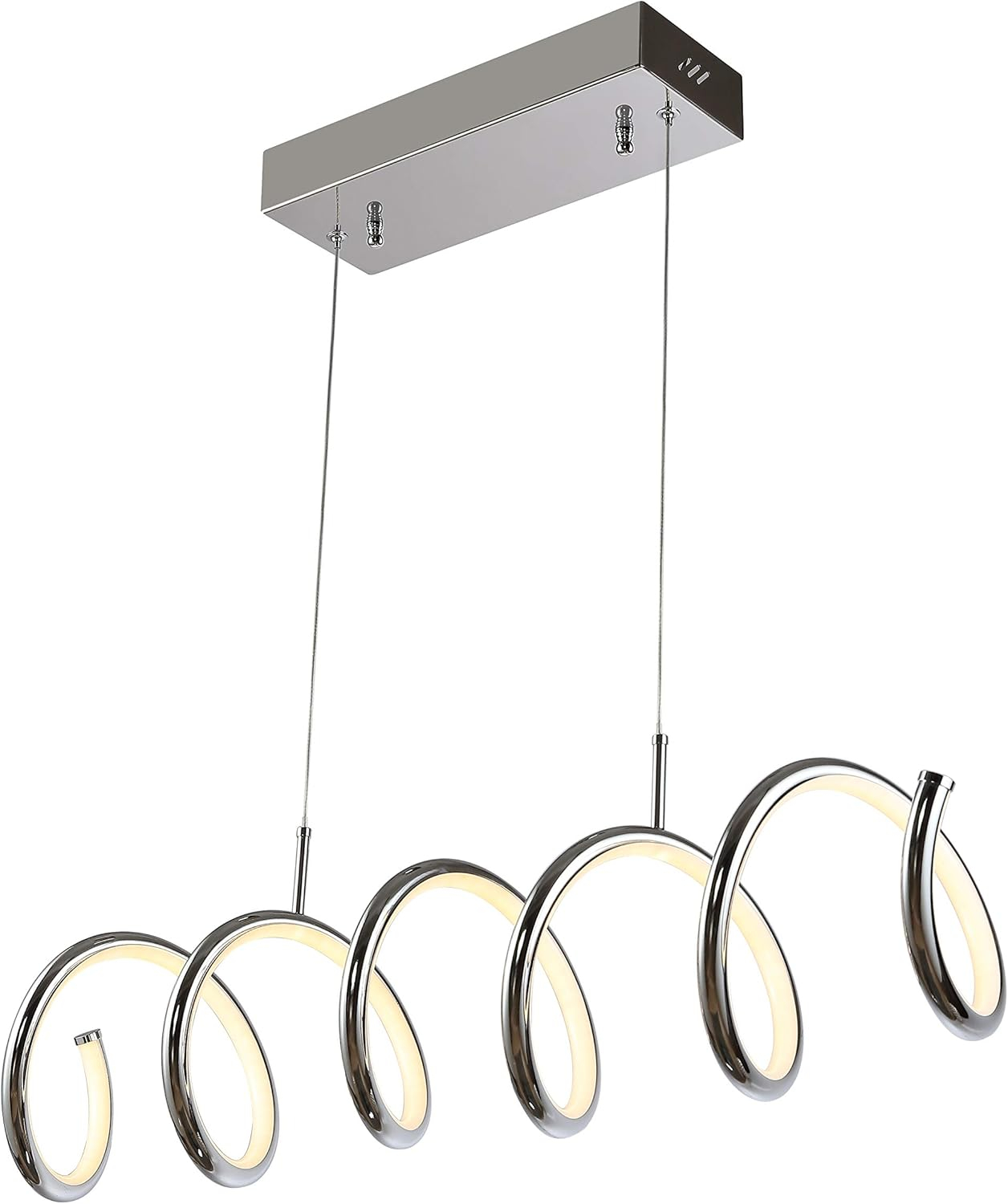 Ali 31" Dimmable Adjustable Integrated LED Metal Linear Pendant, Chrome