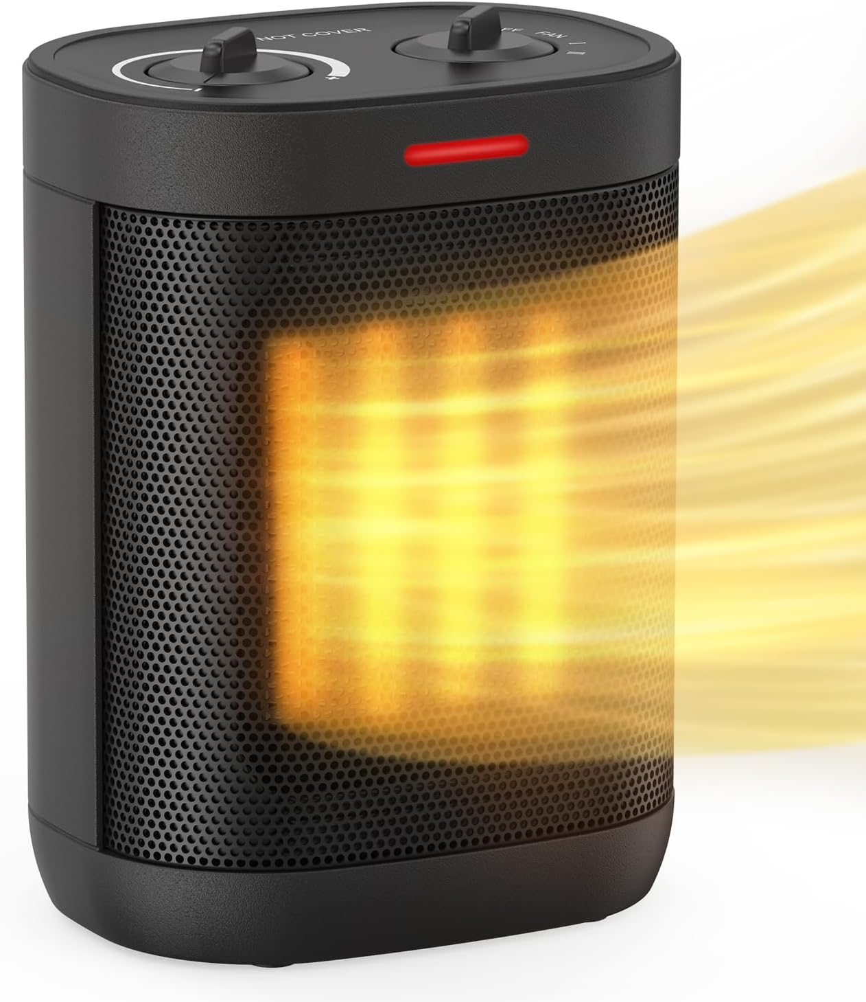 1500W Space Heaters for Indoor Use, Portable PTC Ceramic Space Heater, Small Space Heater with Thermostat, Three Modes, Overheat and Tip-Over Protection for Office Home
