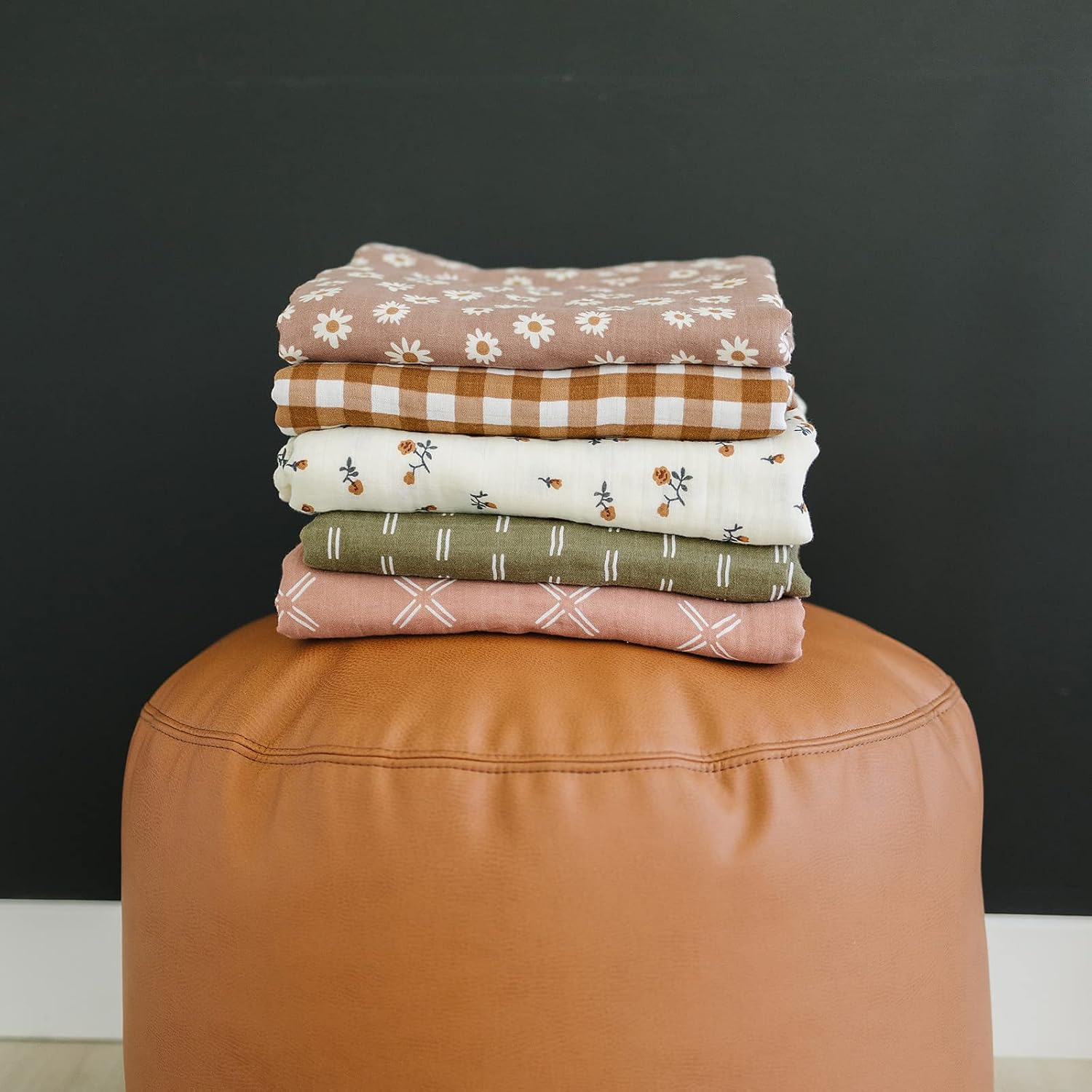 Brown and White Gingham Cotton Muslin Toddler Quilt