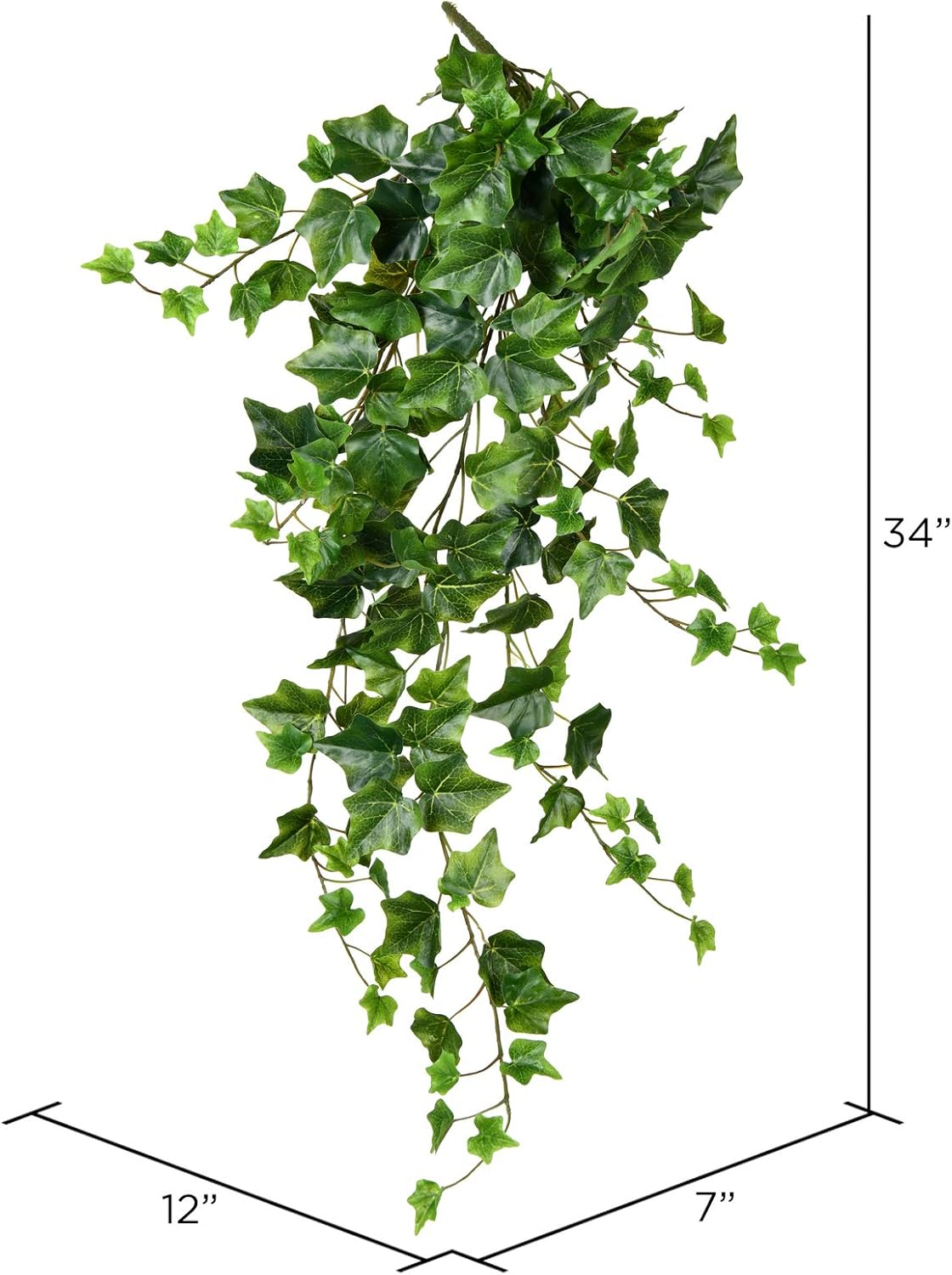 Vickerman 28" Artificial Green Ivy Hanging Bush, Pack of 2