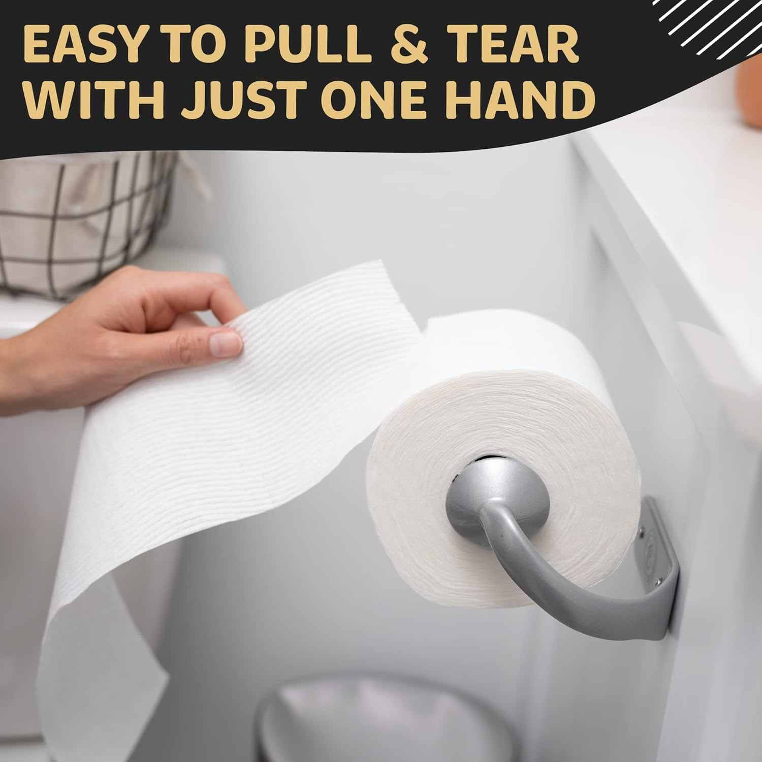 Bathroom Toilet Paper Holder Wall Mount Design - Stainless Steel Toilet Tissue Holder with Simple One Handed Operation - Easy to Install Horizontally or Vertically - Hardware Included – 5 Inches