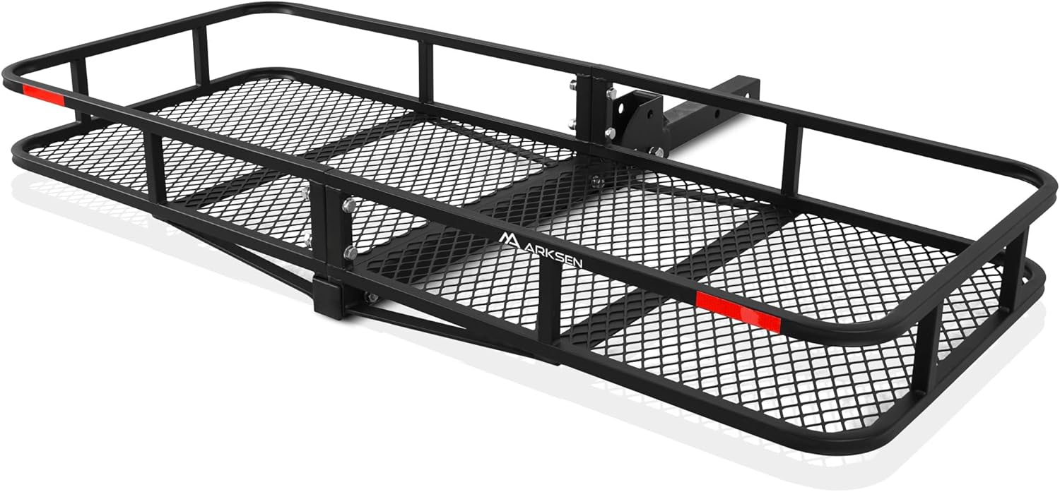 Arksen Folding Cargo Carrier Luggage Basket 2" Receiver Hitch 60"