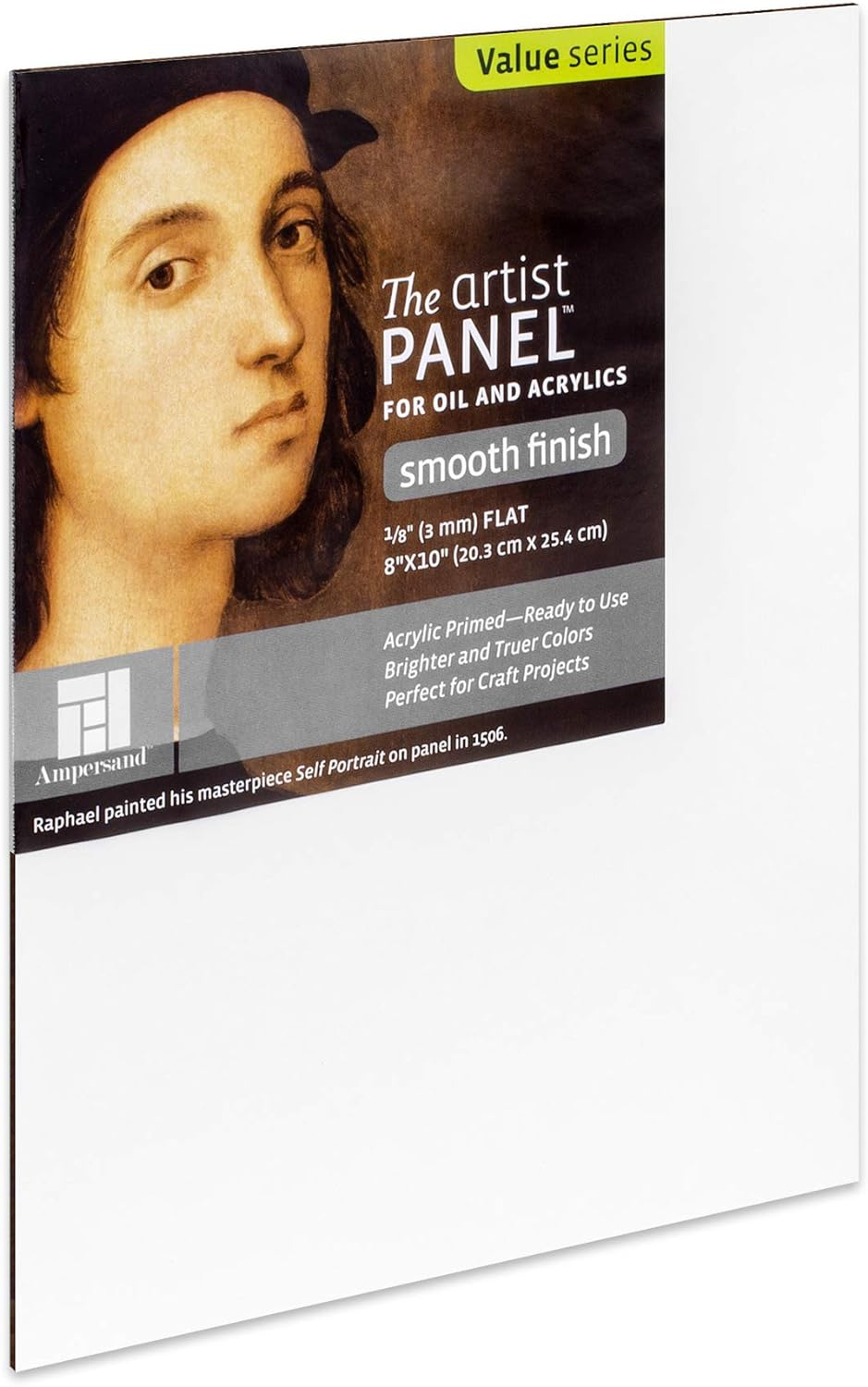 Ampersand Art Artist Panel, Primed Smooth, Uncradled, 1/8" Profile, 8" x 10"