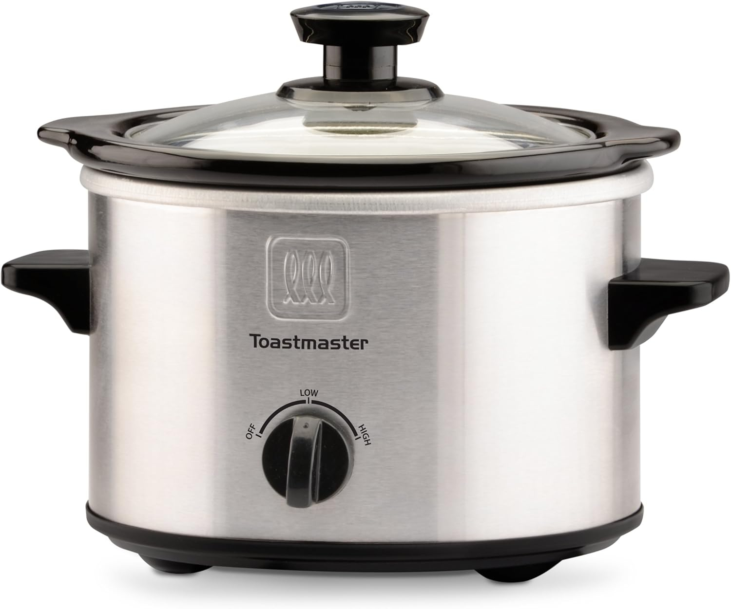 Compact Stainless Steel Slow Cooker with Glass Lid, 1.5-Quart