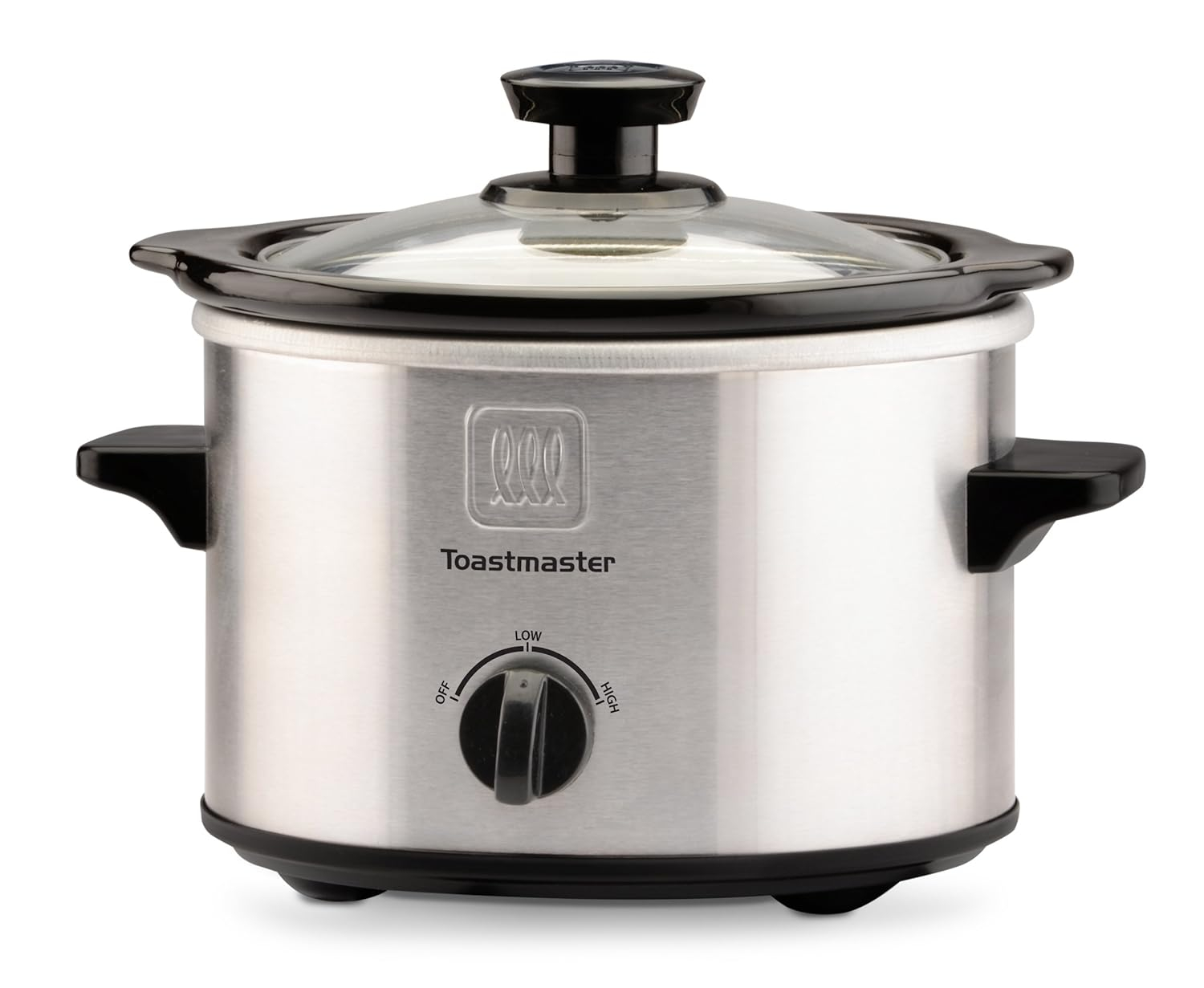 Compact Stainless Steel Slow Cooker with Glass Lid, 1.5-Quart