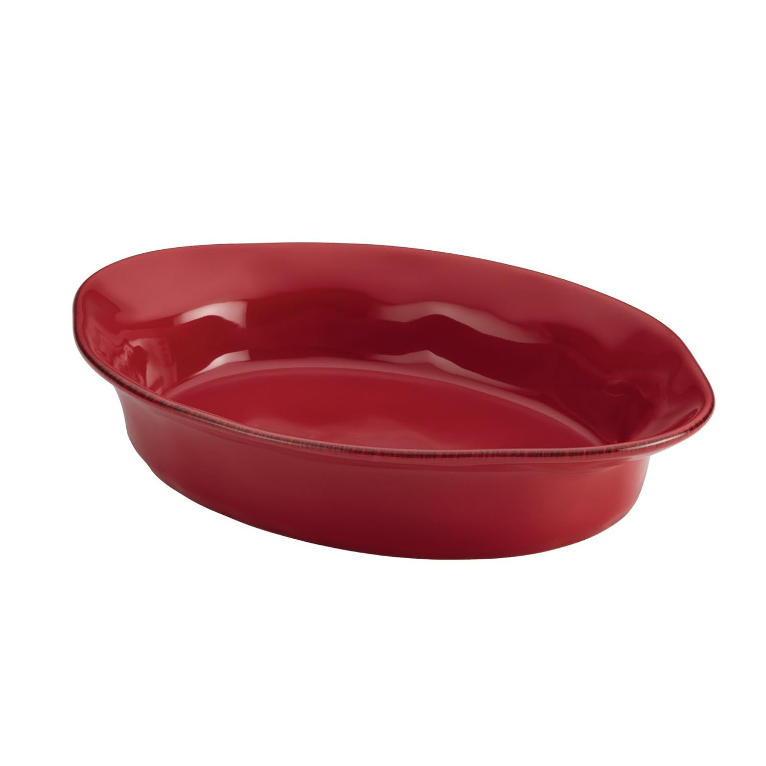 Rachael Ray Cucina Stoneware 2-Quart Oval Baker, Pumpkin Orange