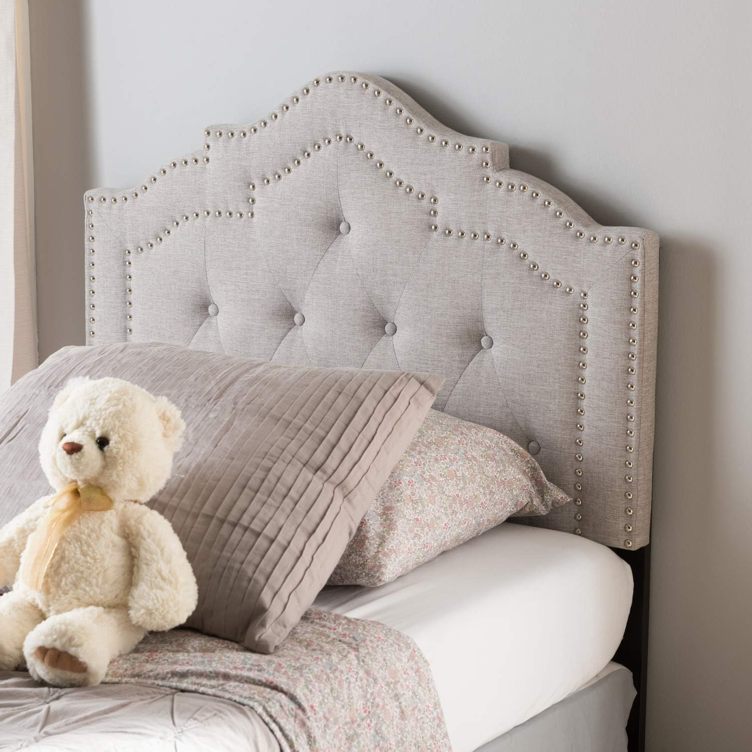 Baxton Studio Edith Modern and Contemporary Greyish Beige Fabric Twin Size Headboard,Wholesale Interiors