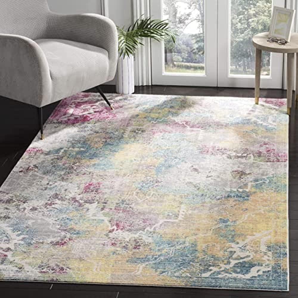 Mystique Multi-Color Abstract Polyester 3' x 5' Area Rug