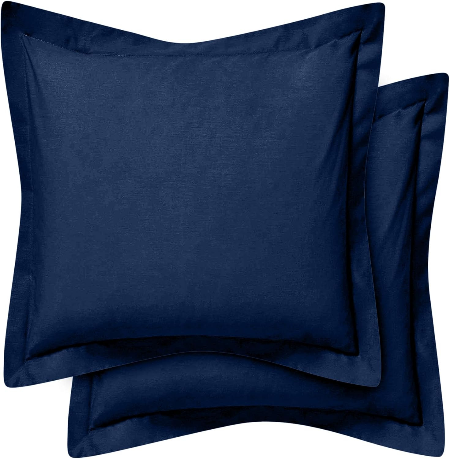 Vedanta Home Collection Square European Pillow Shams 28x28 Set of 2 Navy Blue Euro Shams 600 Thread Count 100% Natural Cotton Euro Pillow Shams Decorative