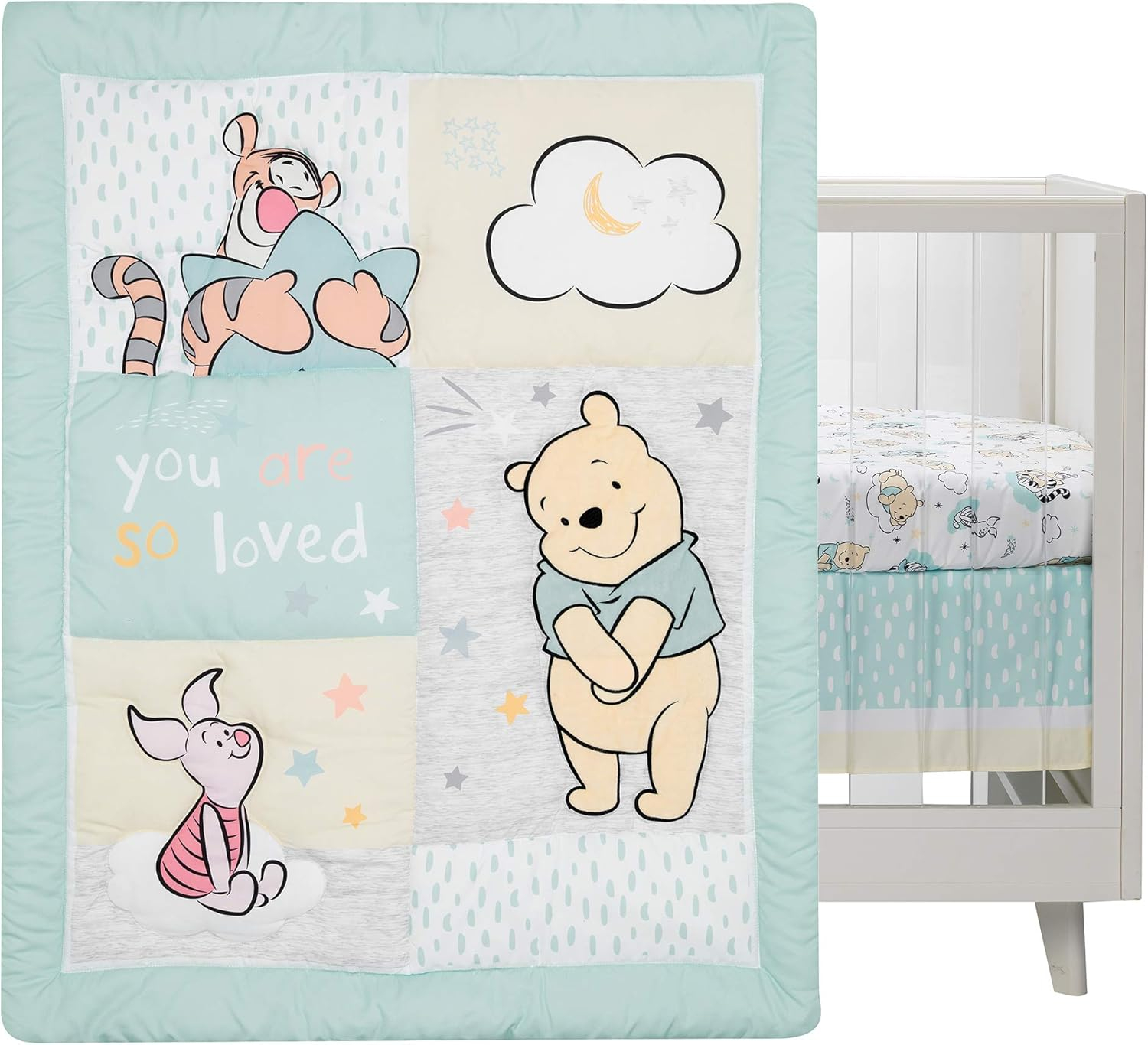 Lambs & Ivy Disney Baby Winnie the Pooh Hugs 3-Piece Nursery Crib Bedding Set