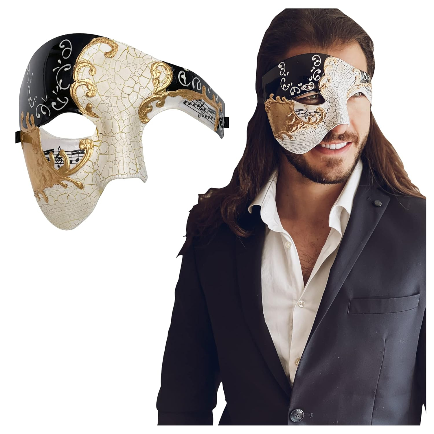 Luxury Mask Vintage Phantom of the Opera Mask ? Venetian Half Face Mask ? Costume Party, Masquerade Ball Carnival Mardi Gras