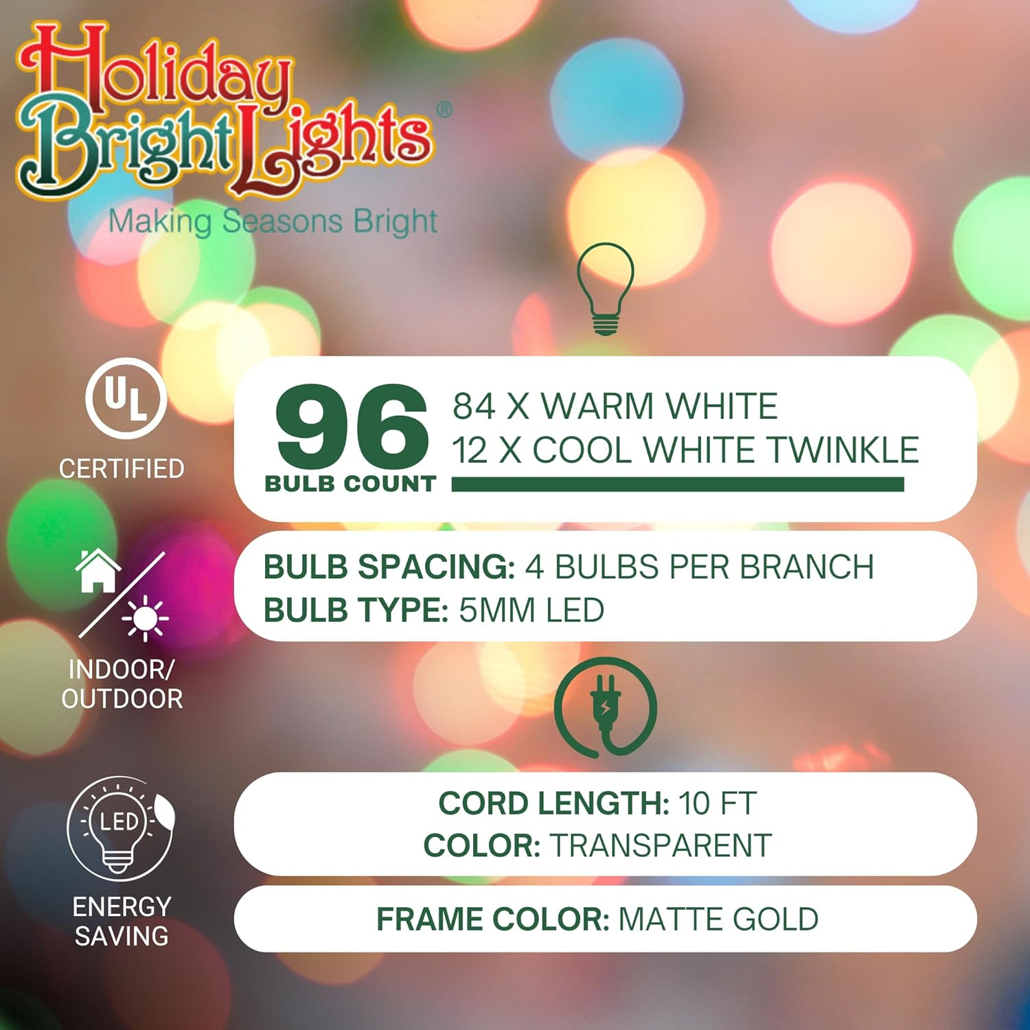 16" Gold and Warm White LED Shimmering Sphere